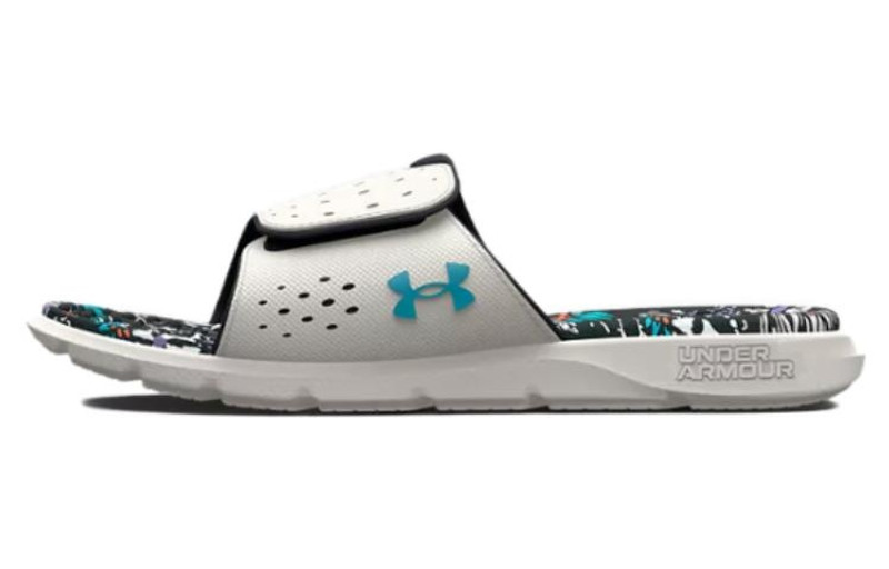 (WMNS) Under Armour Ignite 7 Graphic Footbed Slide 'Grey Mist Floral' 3026029-100 2