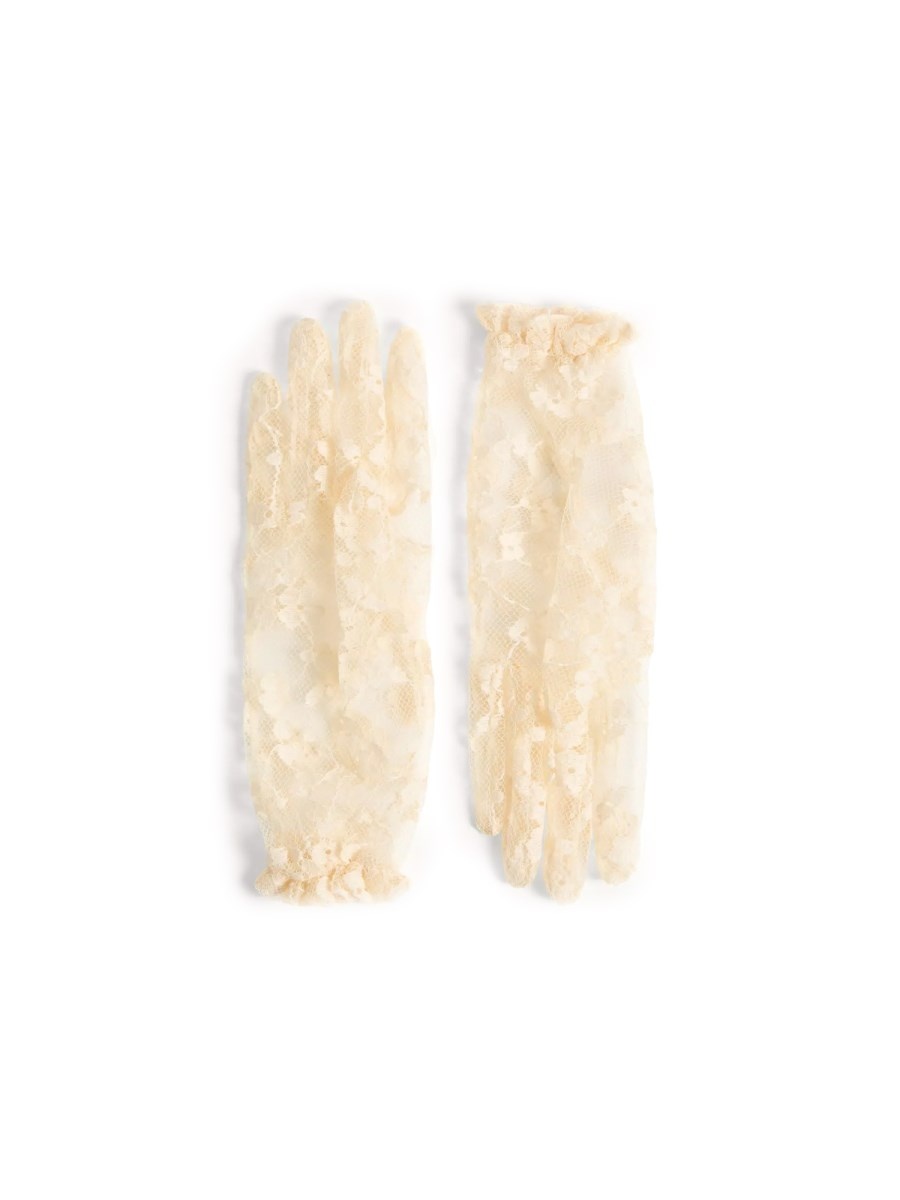 SIGNATURE LACE VLOGO GLOVES WITH RUFFLES - 2