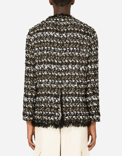 Dolce & Gabbana Deconstructed silk and wool tweed jacket outlook