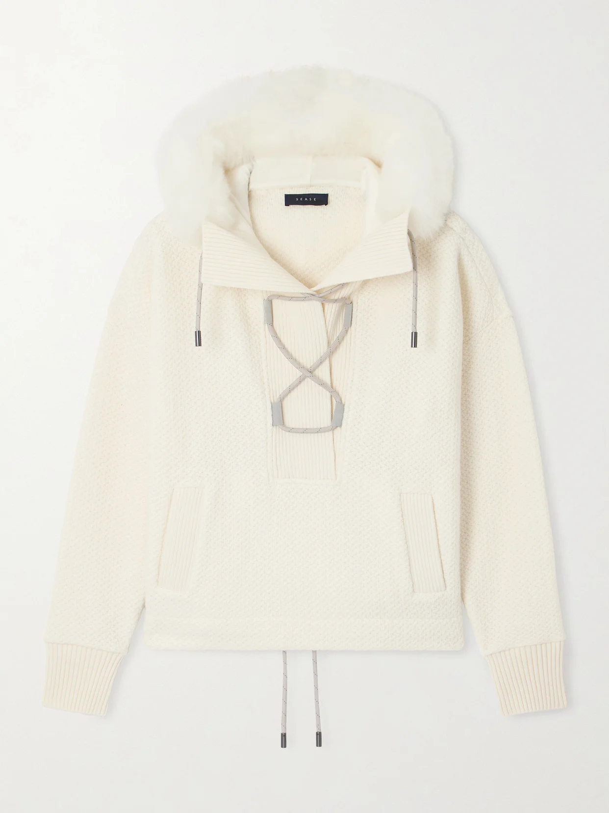 Shearling-trimmed Wool Hoodie - 1