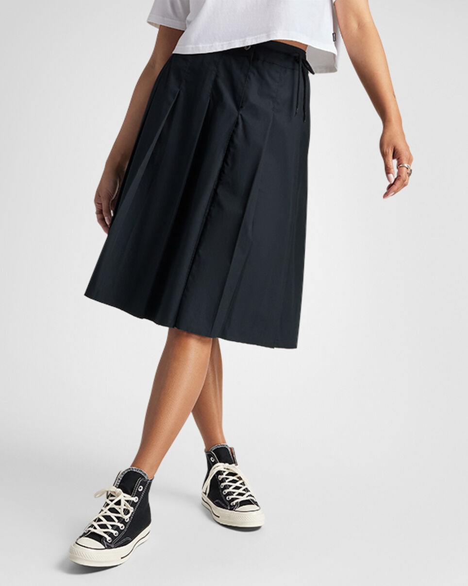 Pleated Crossover Midi Skirt - 1