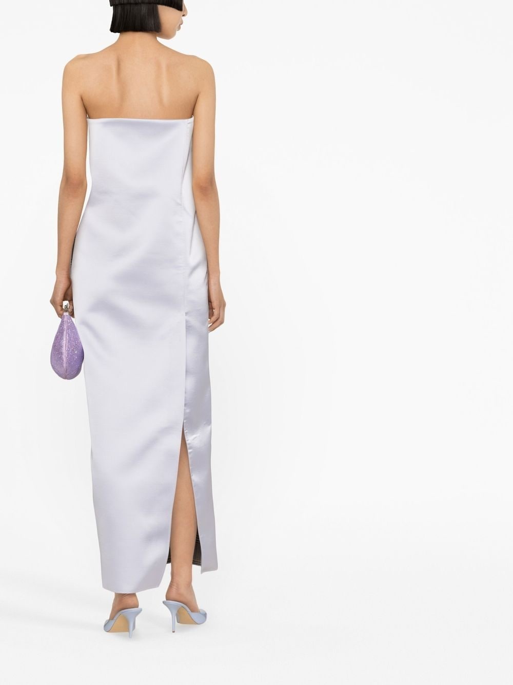 strapless slit-detail dress - 4