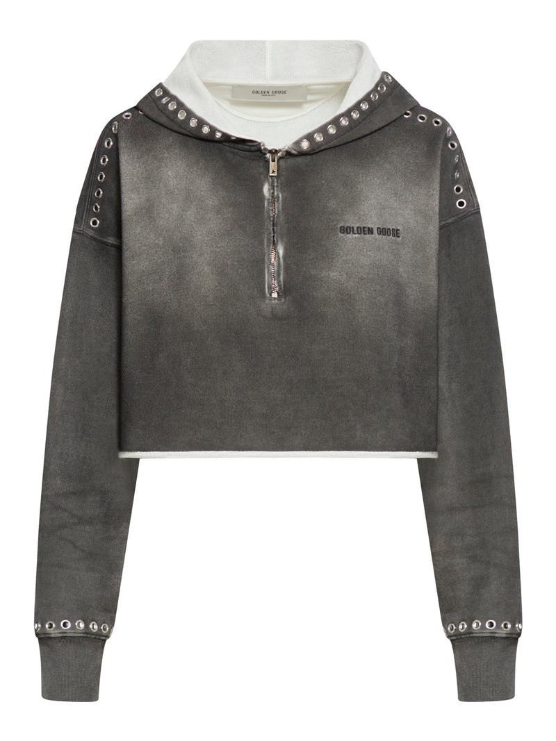 Golden Goose Deluxe Brand Women Faded Cotton Crop Sweatshirt - 1