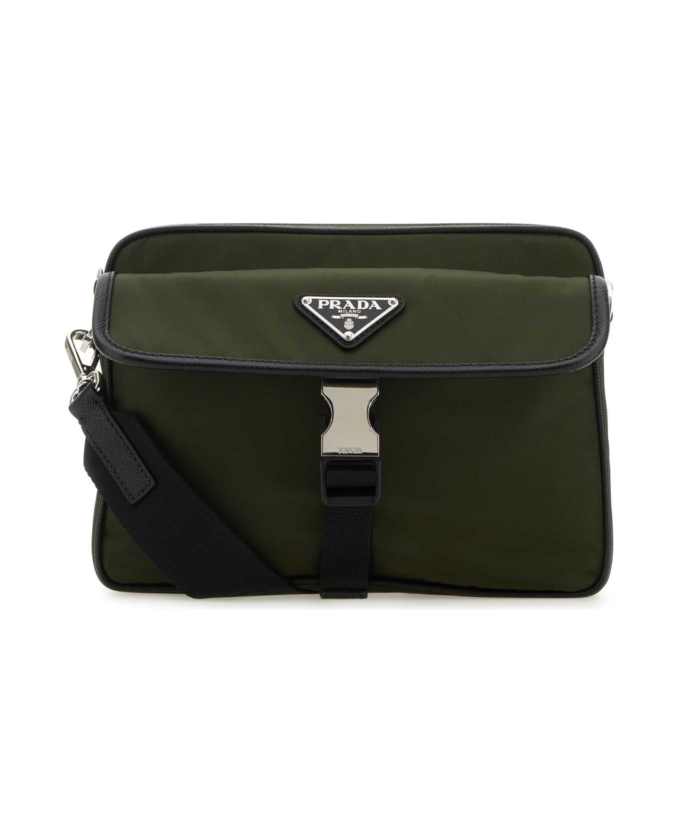 Army Green Nylon Crossbody Bag - 1