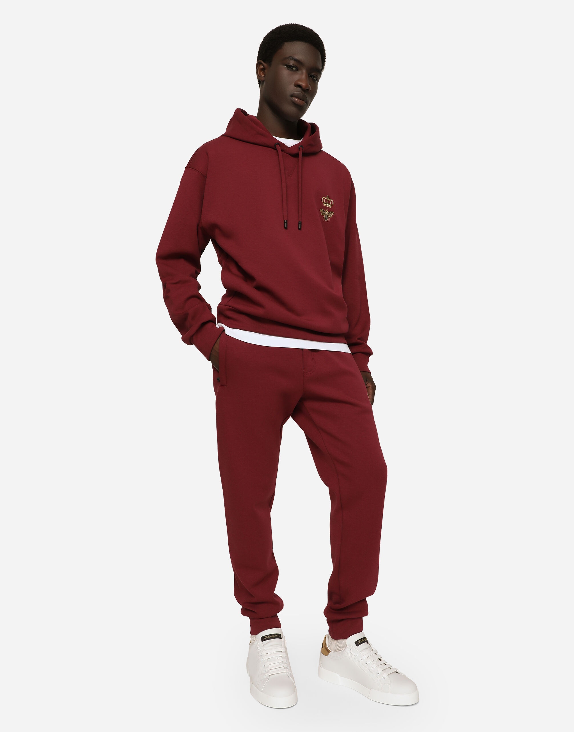 Cotton jersey hoodie with embroidery - 5