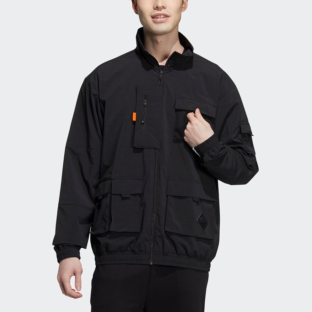 adidas neo W Cg T1 Outdoor Cargo Multiple Pockets Sports Logo Jacket Black HE7940 - 3