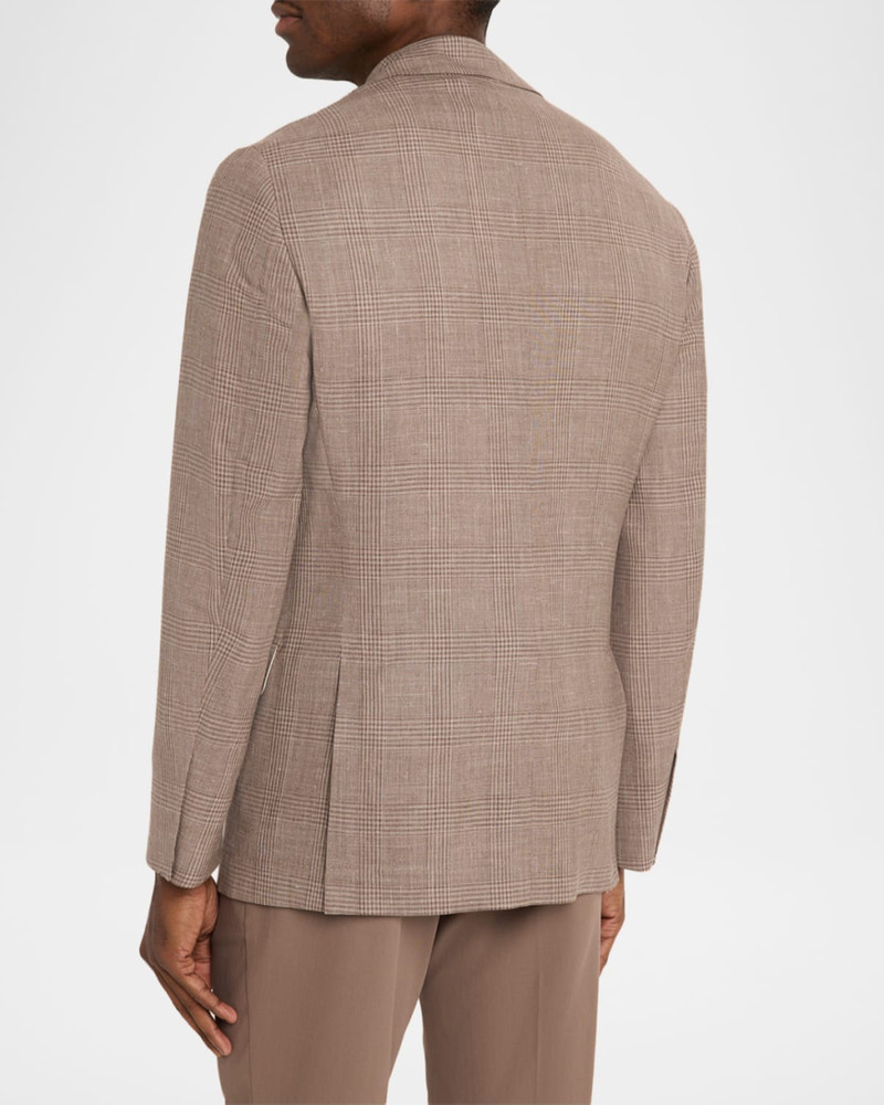 Men's Wool, Silk and Linen Glen Plaid Suit Jacket 3