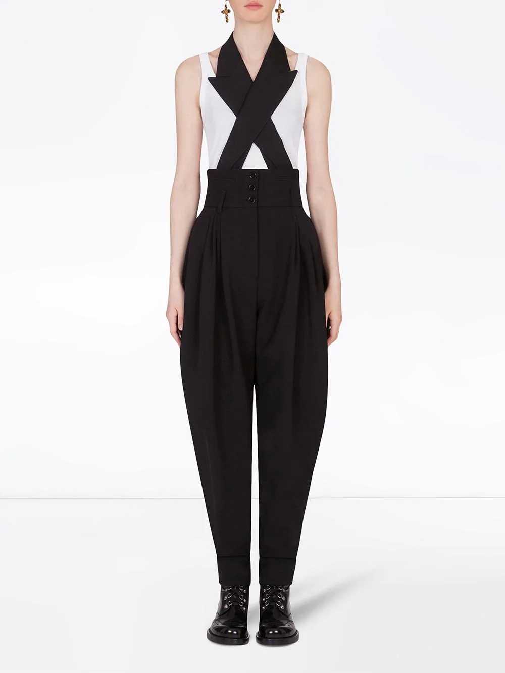 crossover lapels jumpsuit - 2