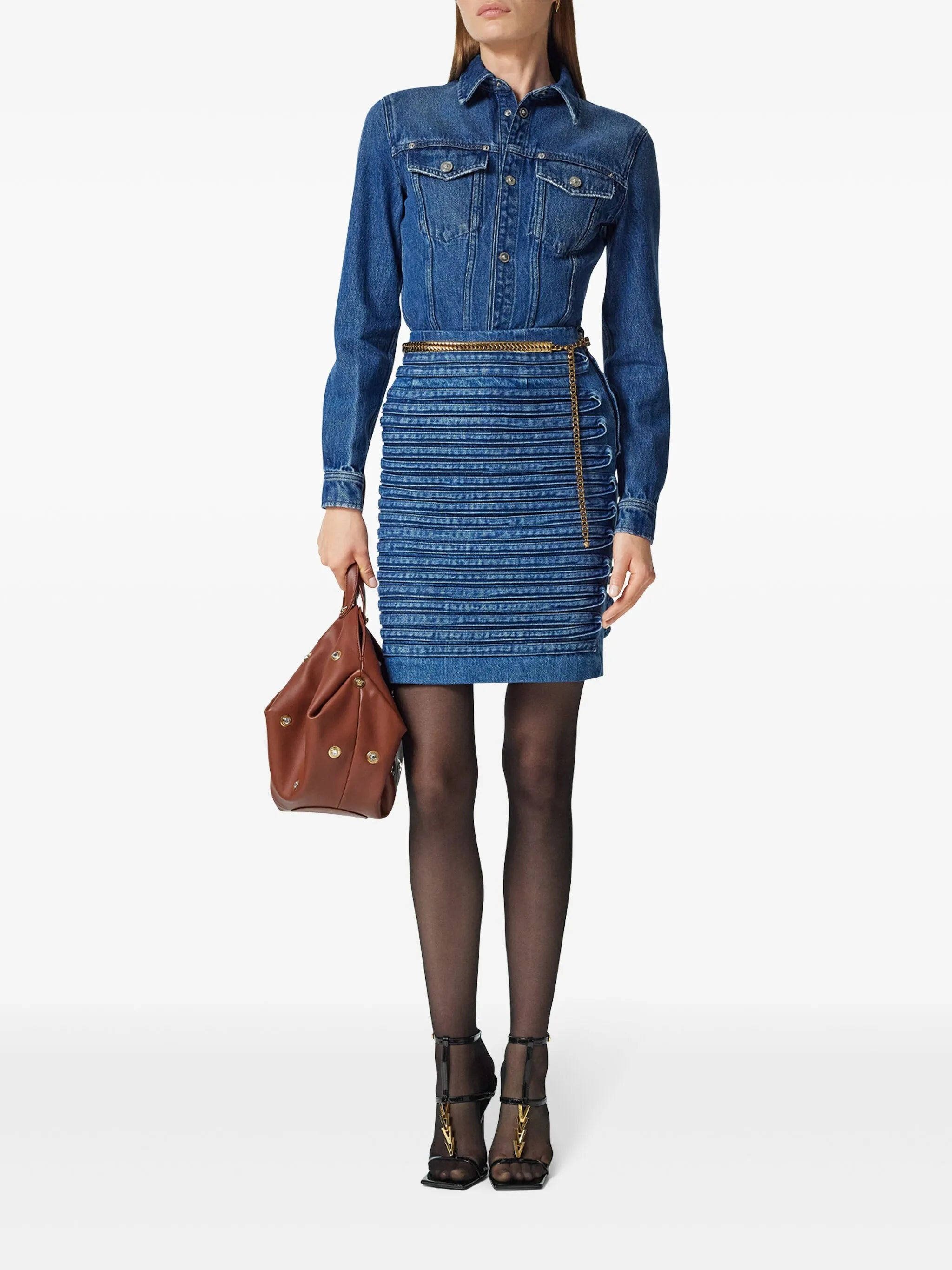 denim mini skirt - 2