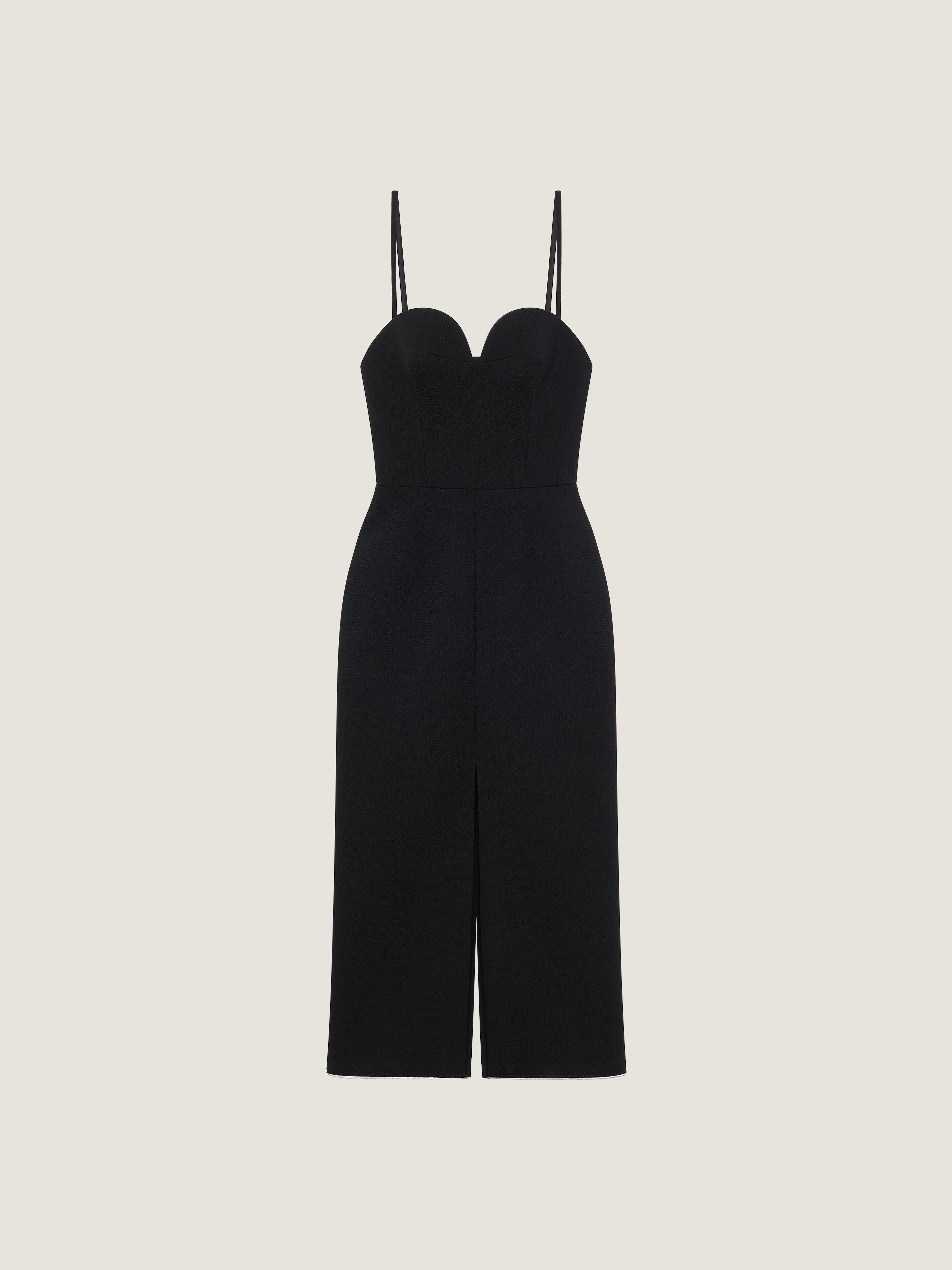 SWEETHEART NECKLINE DRESS IN WOOL - 1
