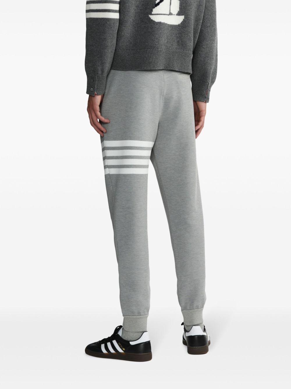 Ottoman rib 4-Bar stripe track pants - 4