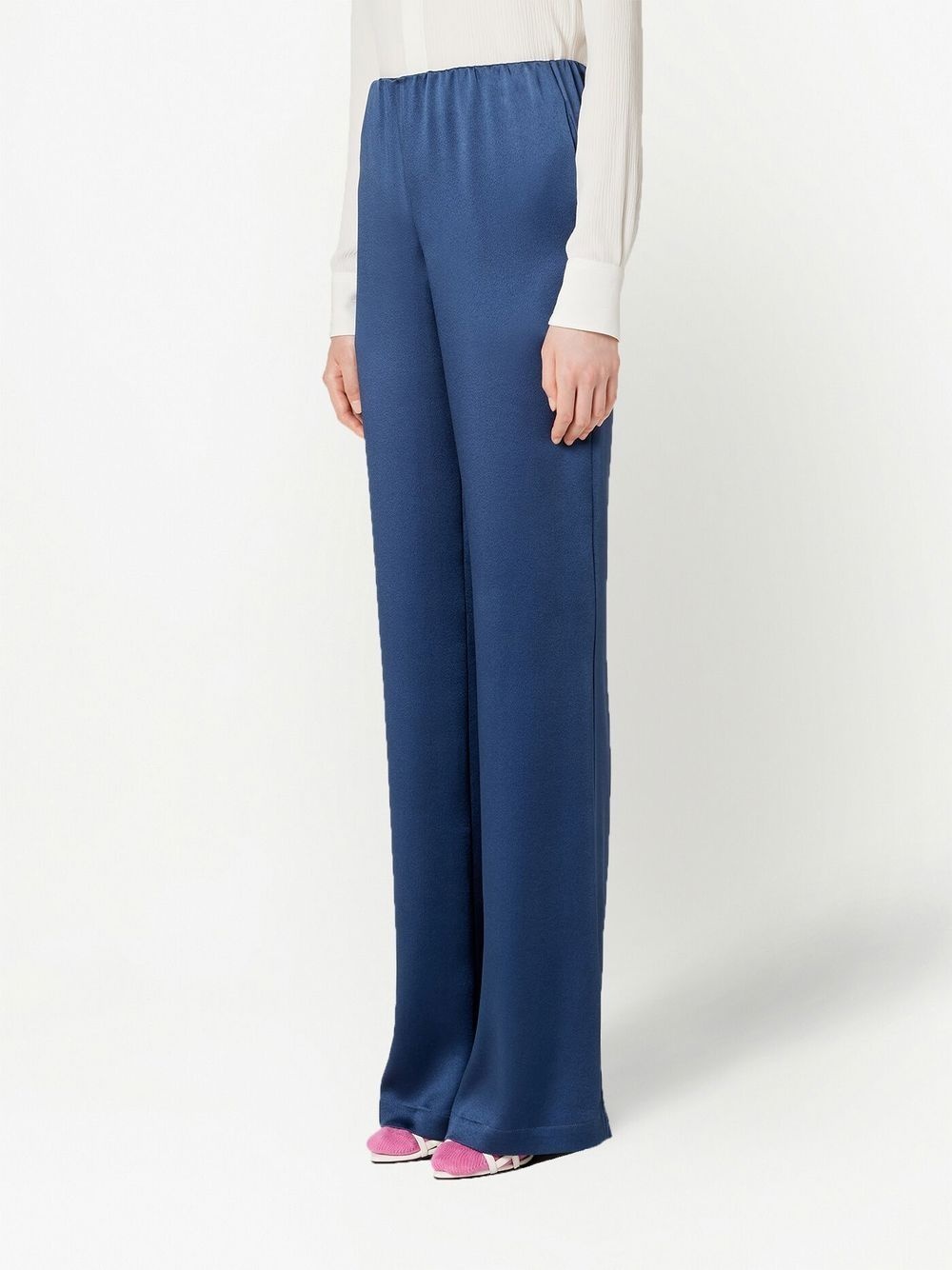 high-waisted satin trousers - 3