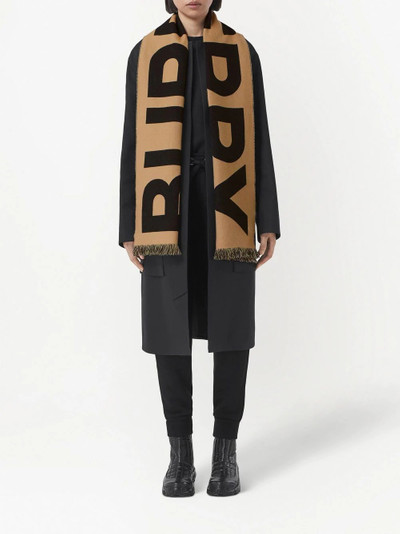 Burberry logo-jacquard wool scarf outlook