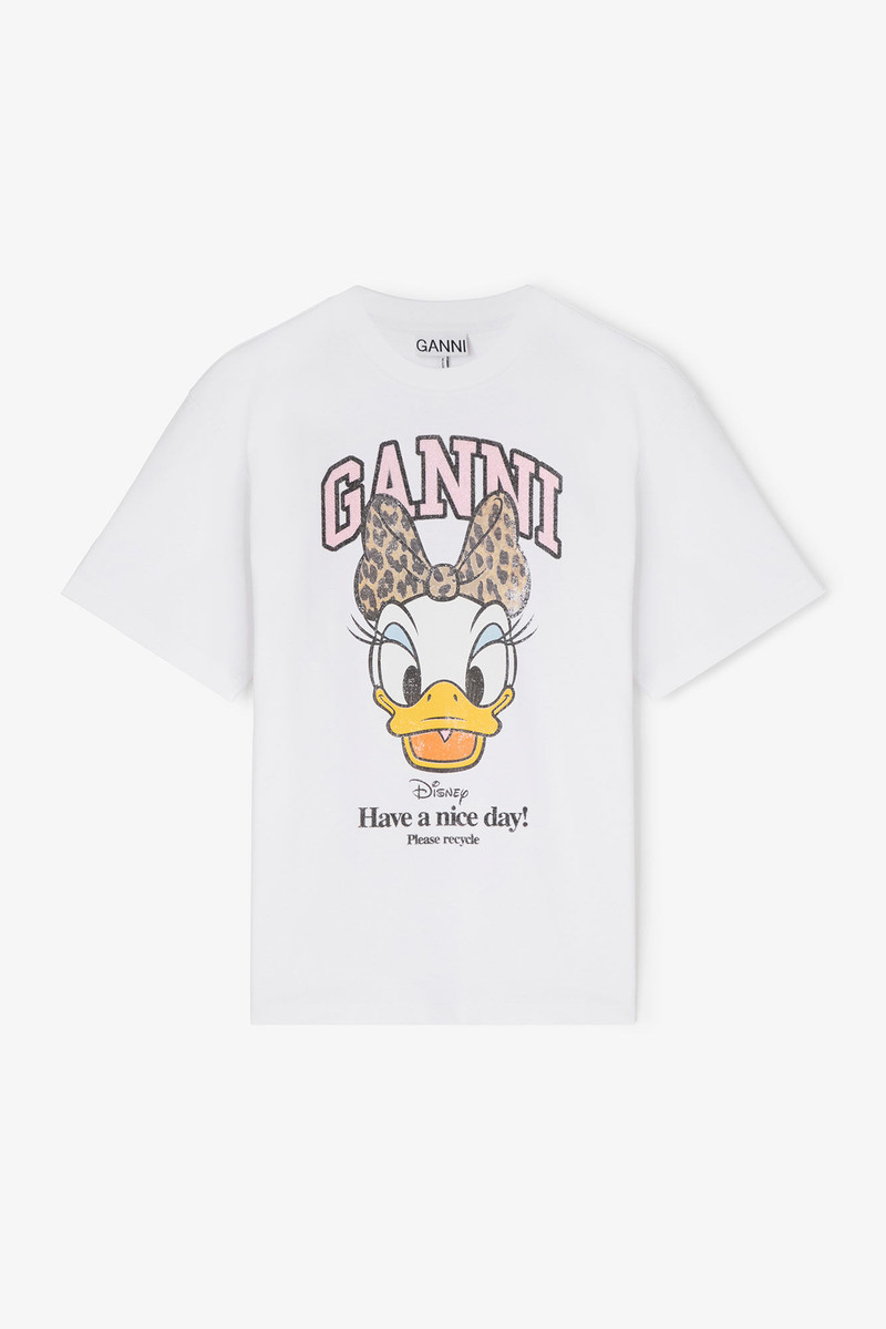 GANNI X DISNEY DAISY DUCK WHITE PRINTED T-SHIRT 1