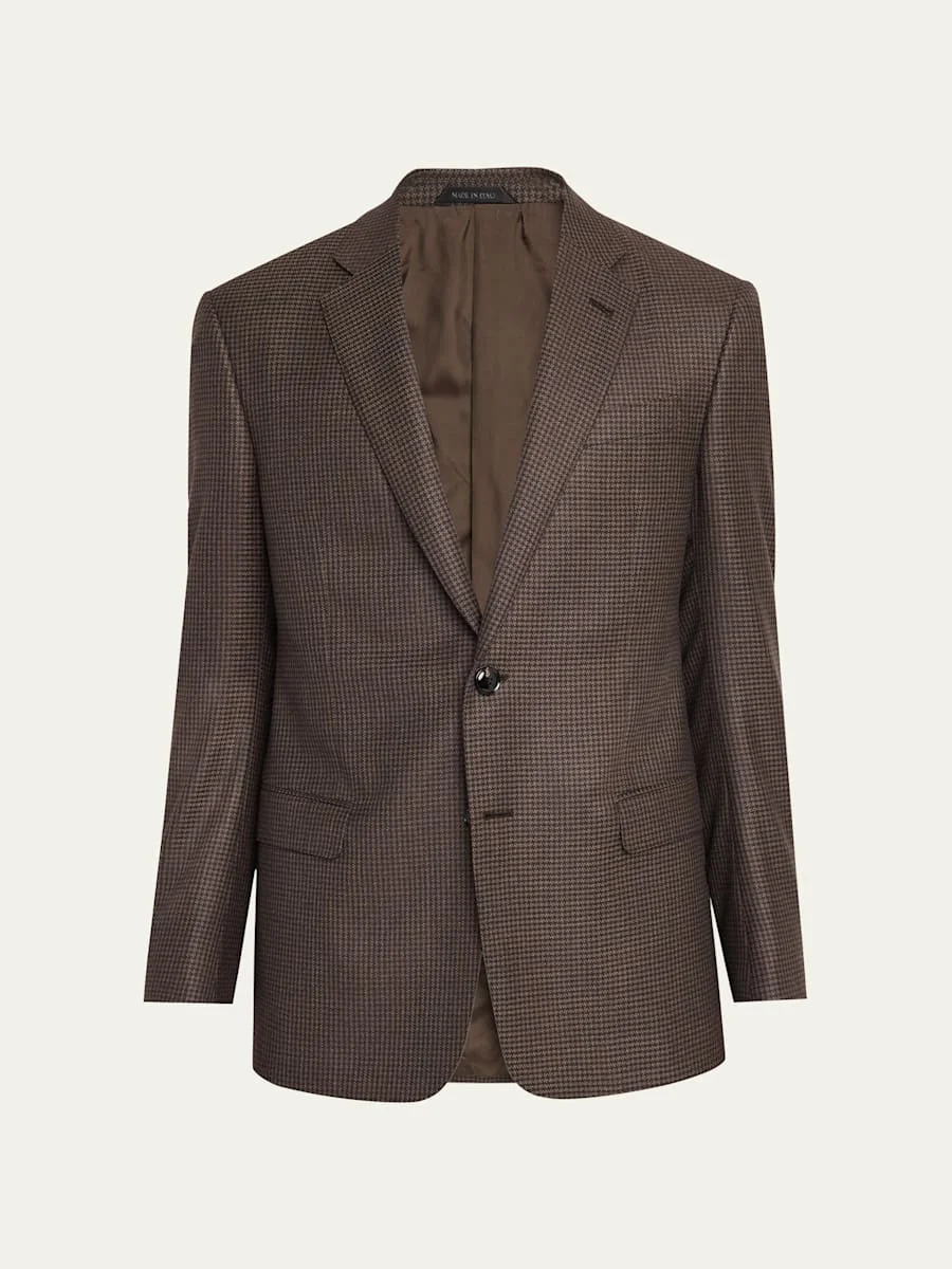 Men's Soft Line Houndstooth Single-Breasted Sport Coat - 1