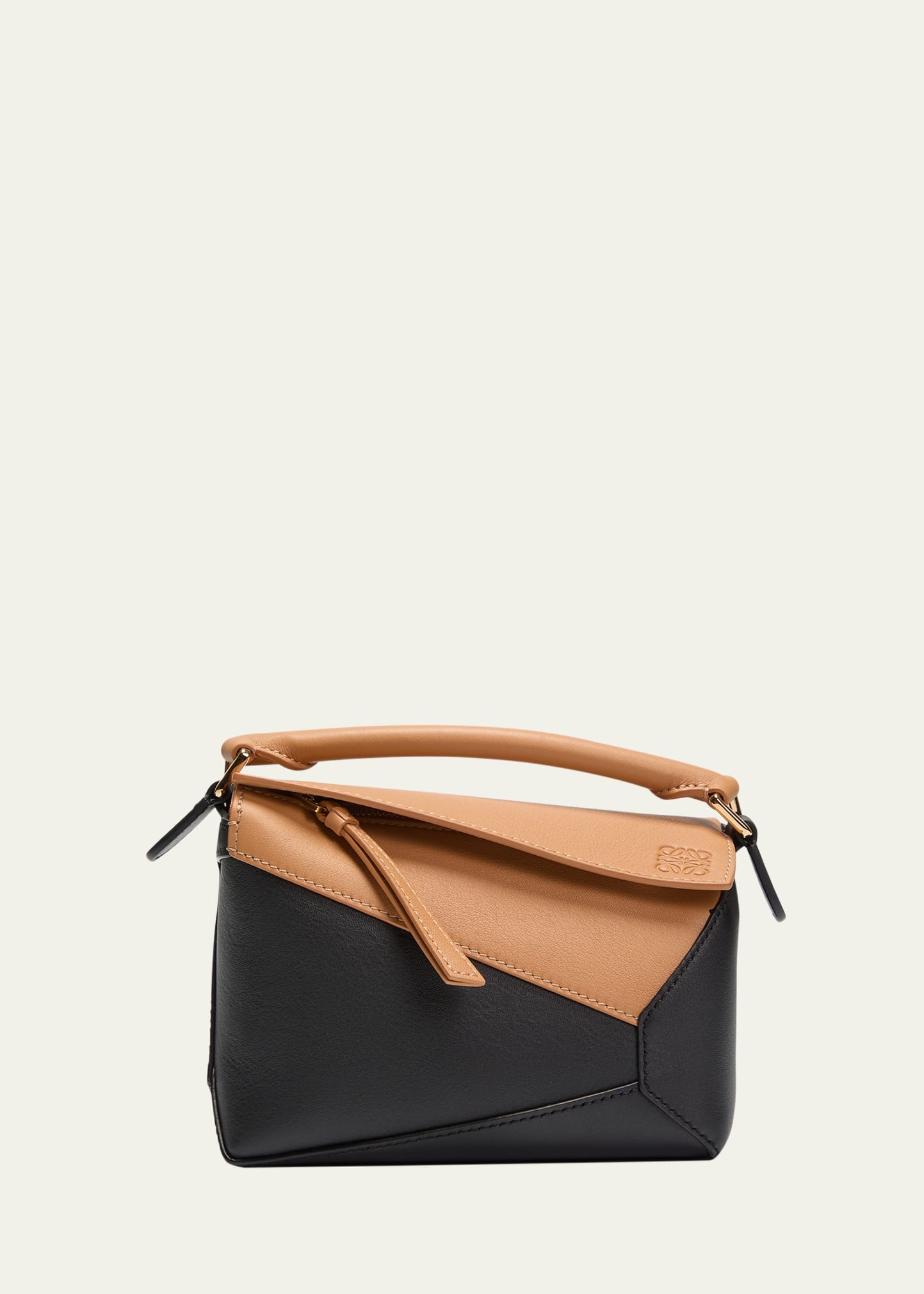 Mini Puzzle Edge Bicolor Top-Handle Bag - 1
