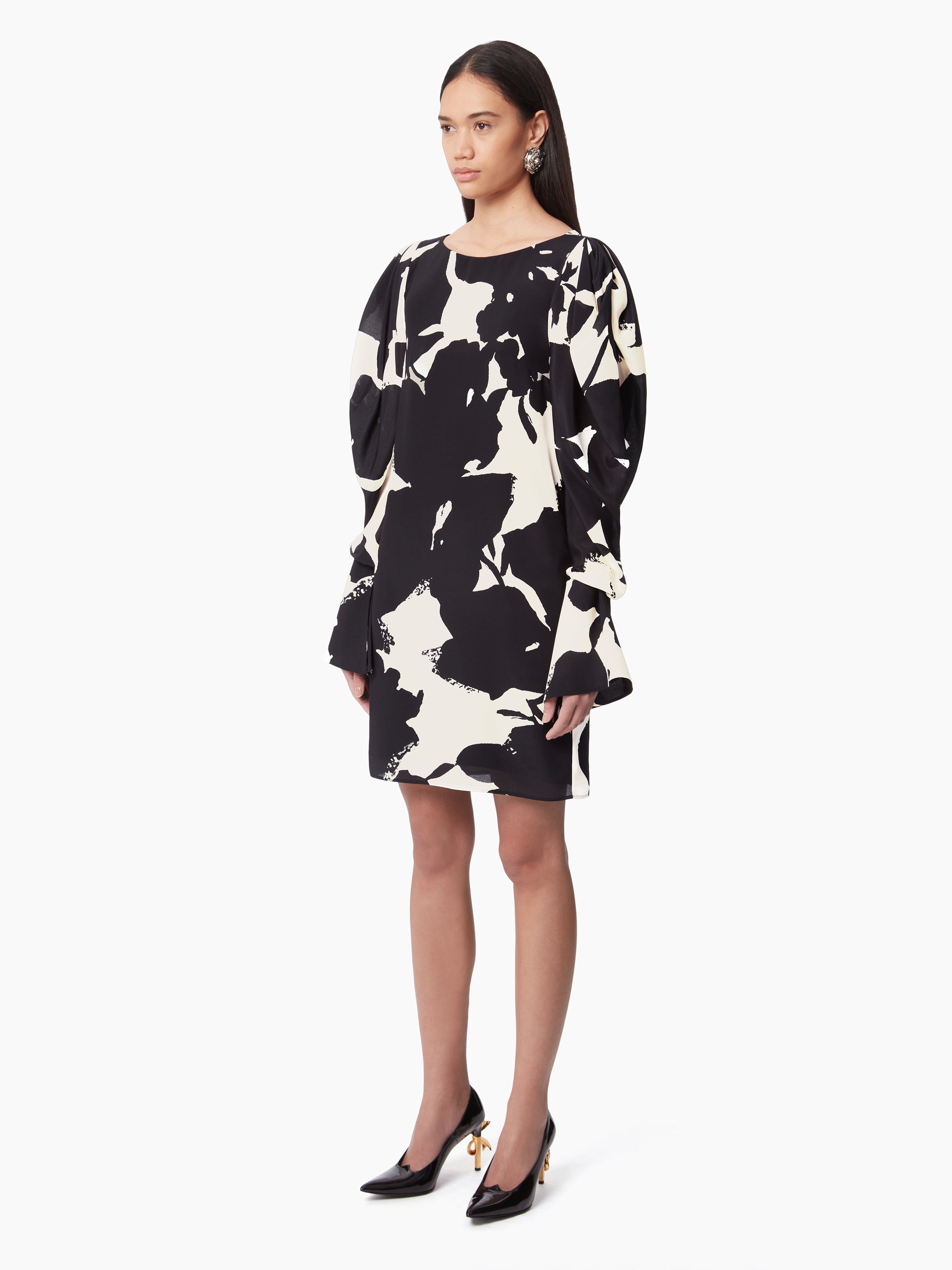 MINI DRESS WITH PUFFED SLEEVES - 2