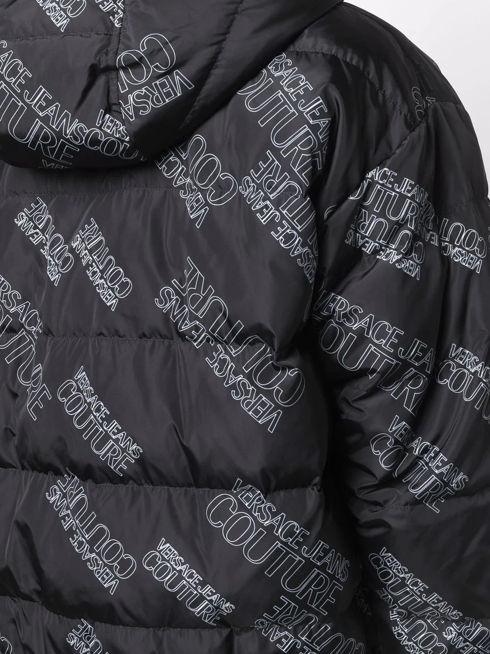 logo-print padded coat - 5