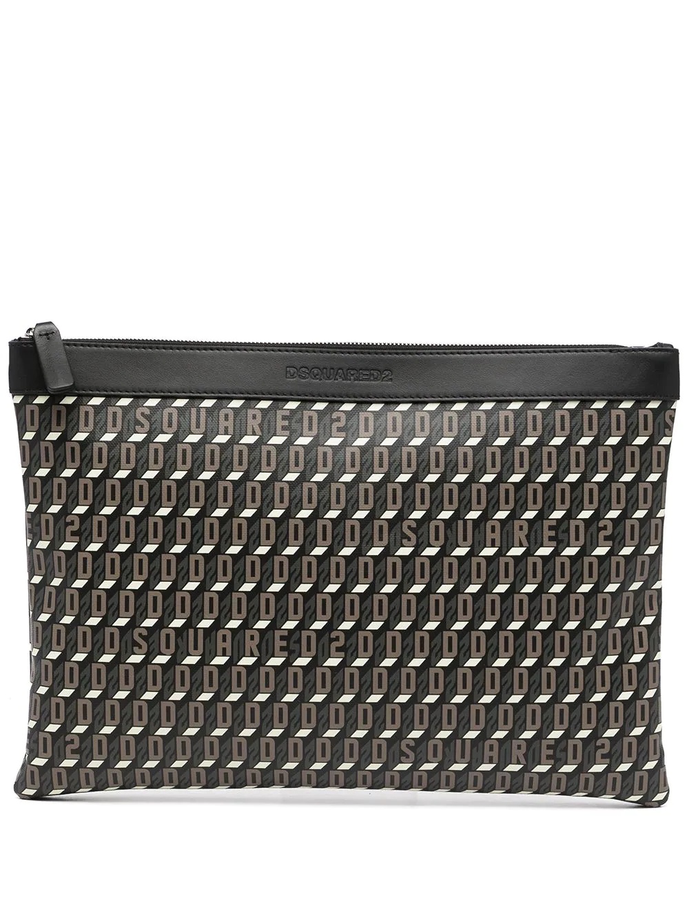 monogram-pattern clutch bag - 1