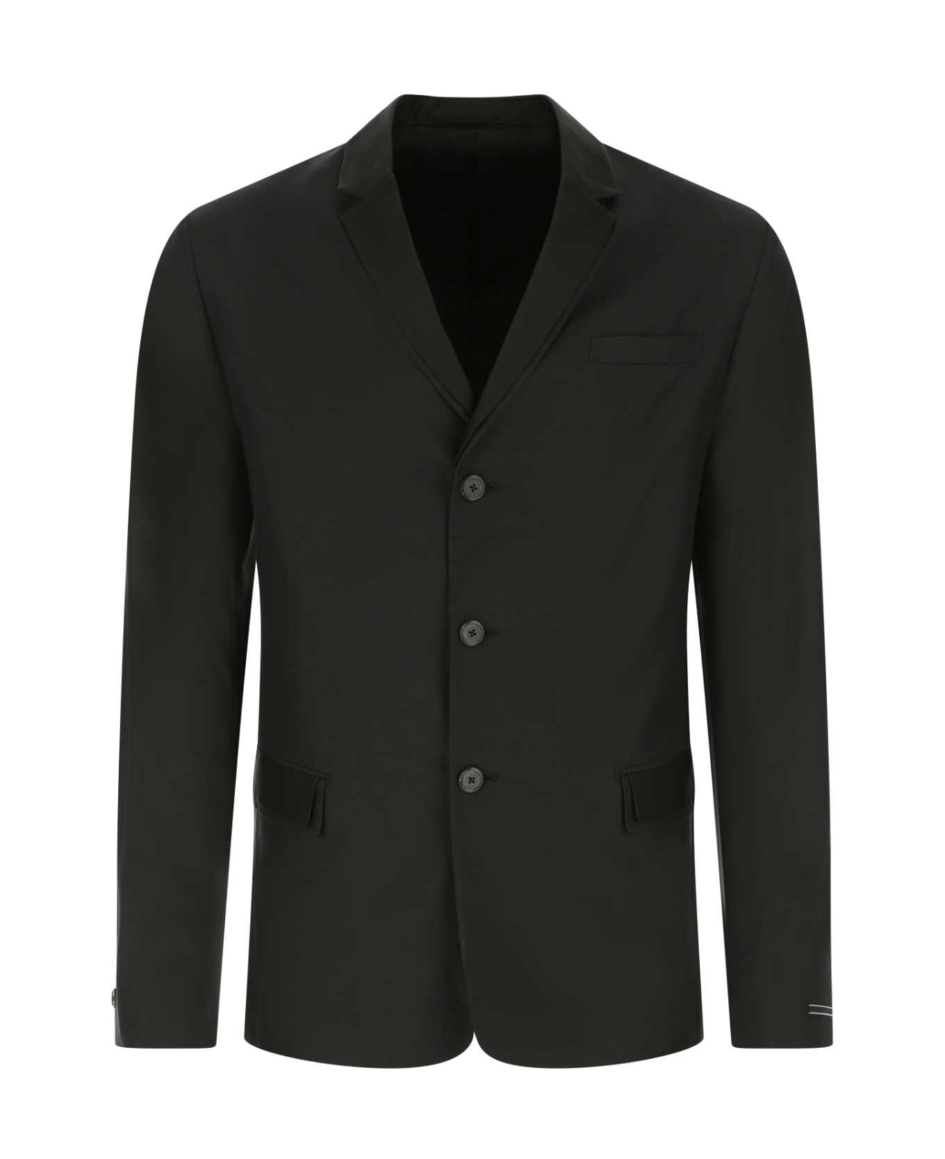 Black Silk Blazer - 1