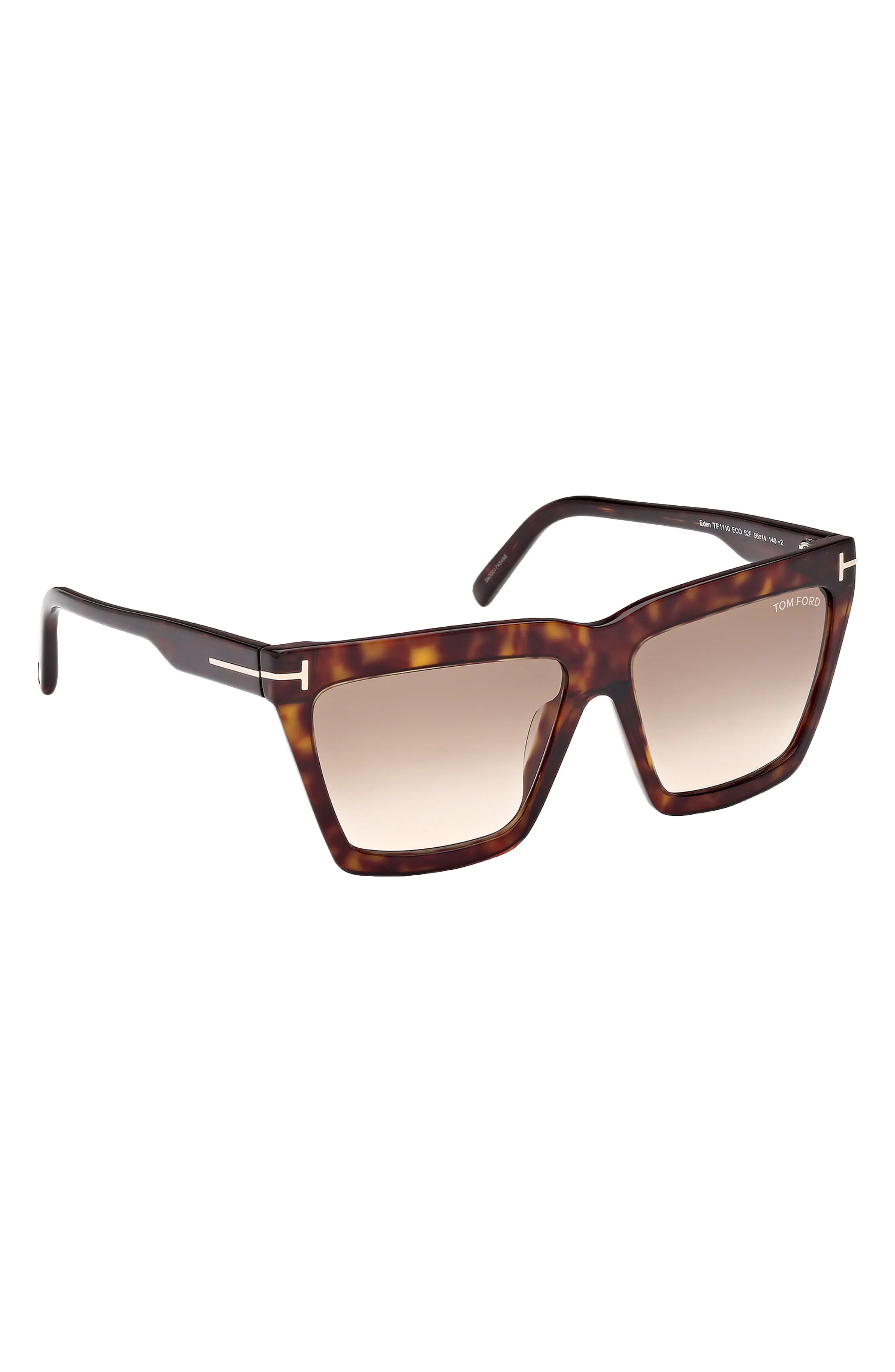 Eden 56mm Gradient Geometric Sunglasses in Dark Havana /Brown Orange - 4