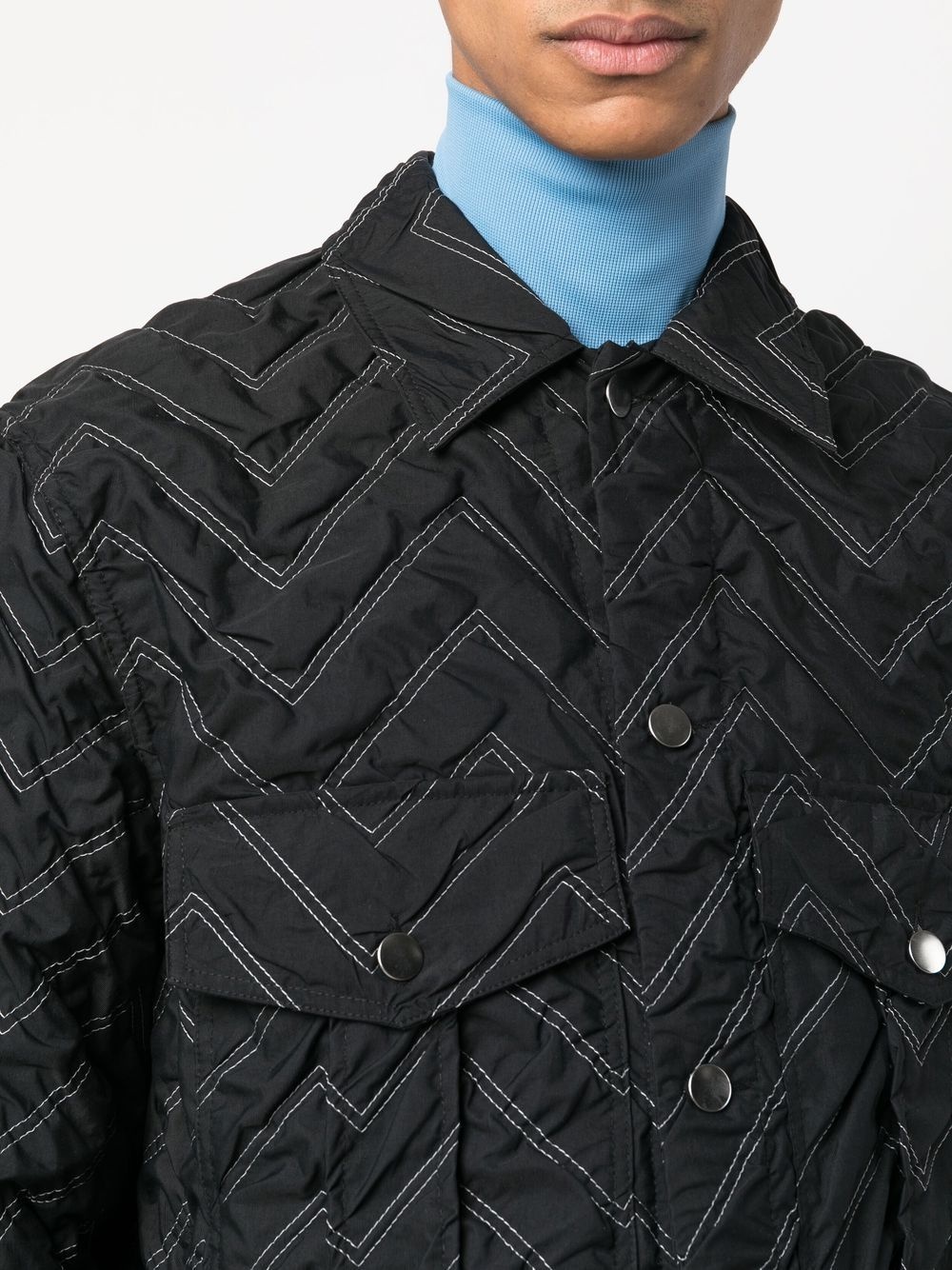 zig-zag quilted lightweight jacket - 5