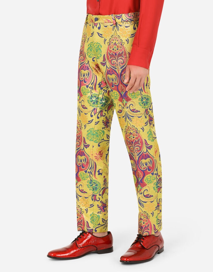 Floral lurex jacquard pants - 4