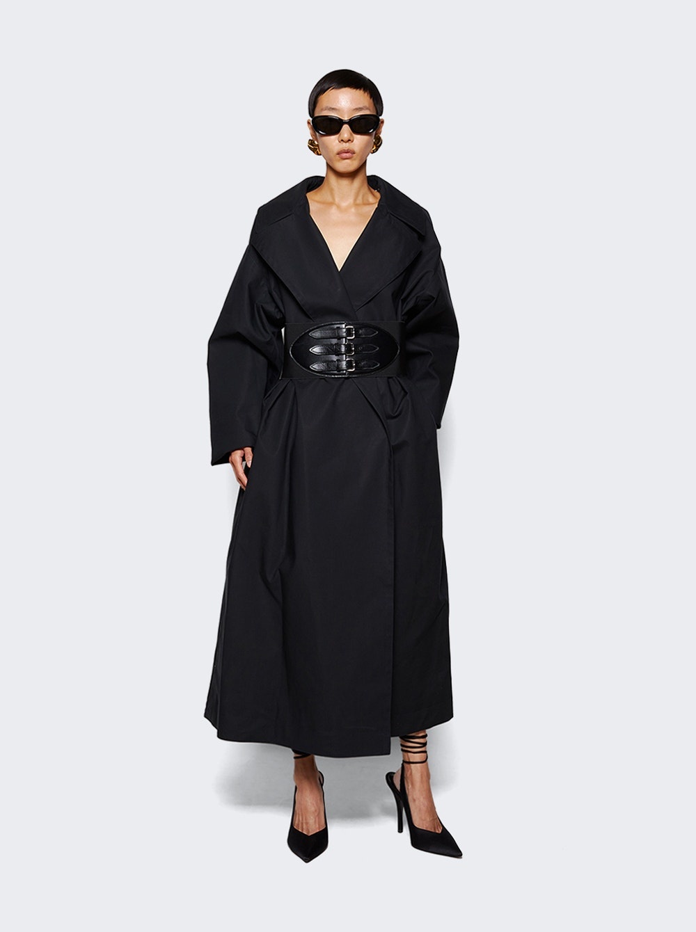 Belted Trench Coat Black - 2