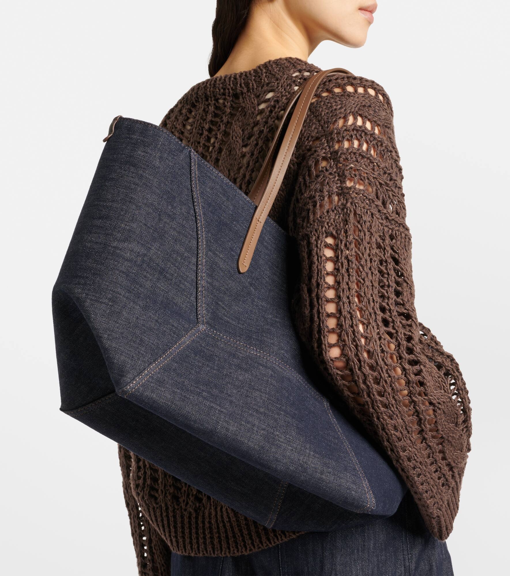 Foulard Large denim tote bag - 2