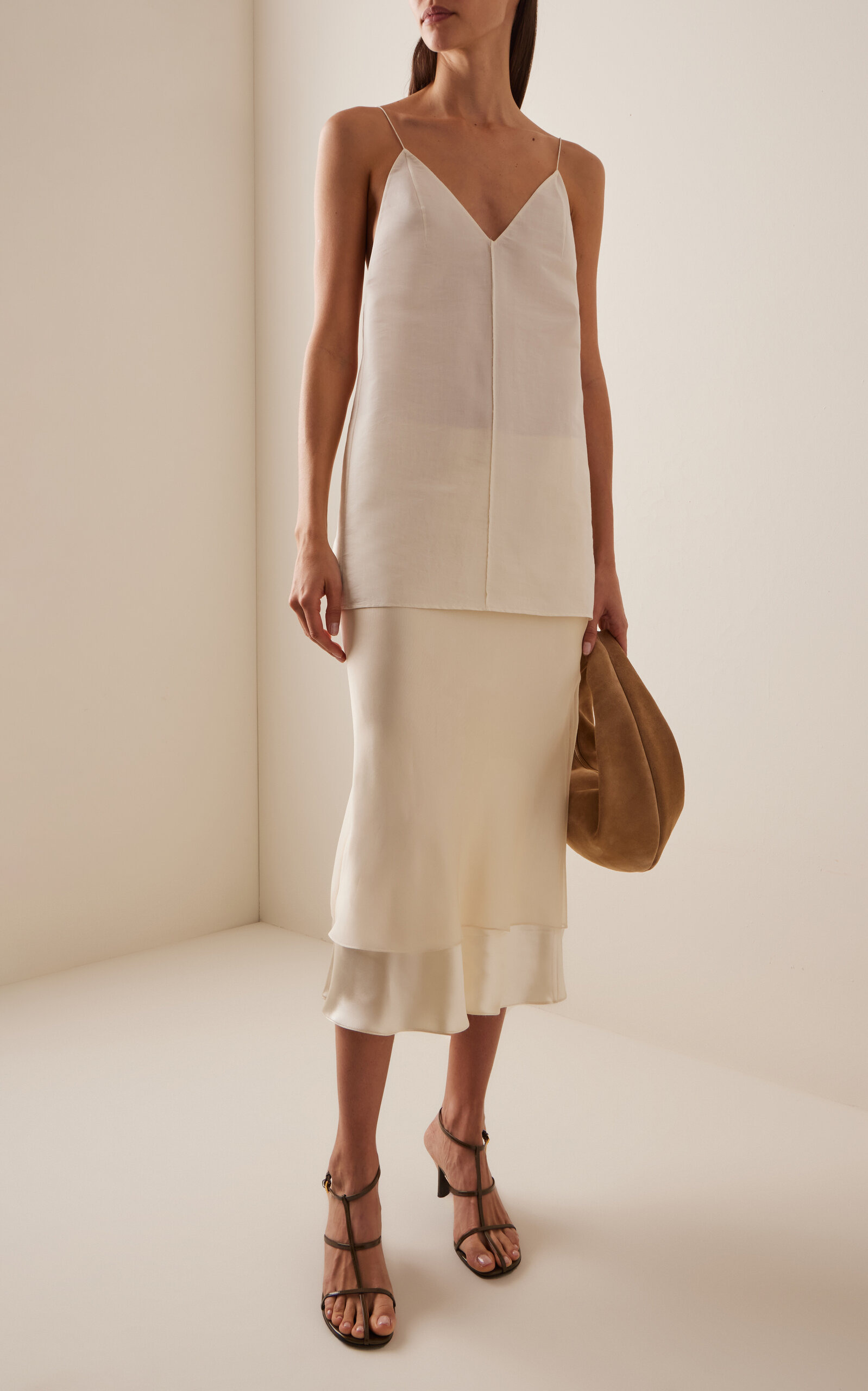 Talsie Silk-Cotton Organza Tank Top neutral - 3