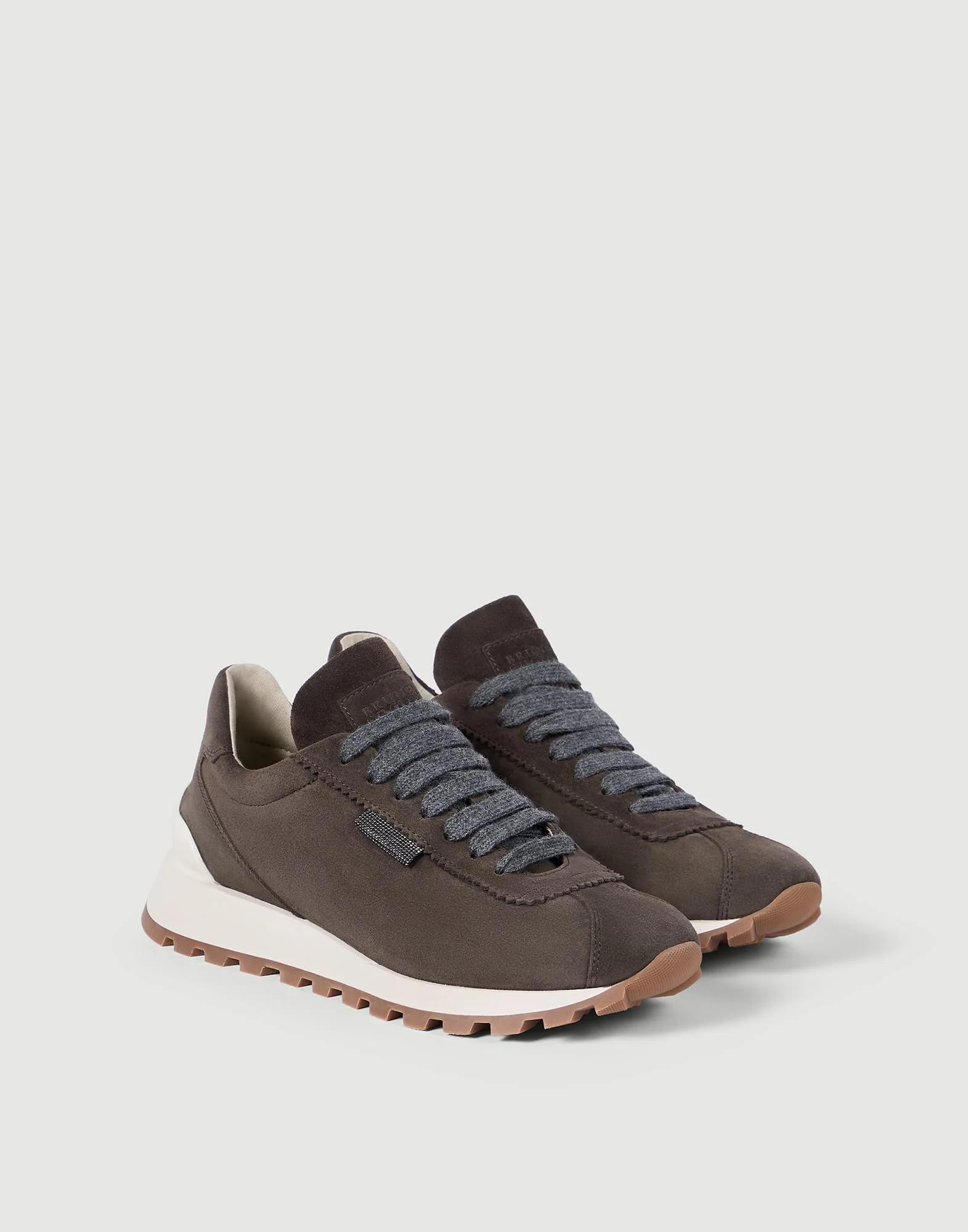 Suede runners with shiny tab - 1
