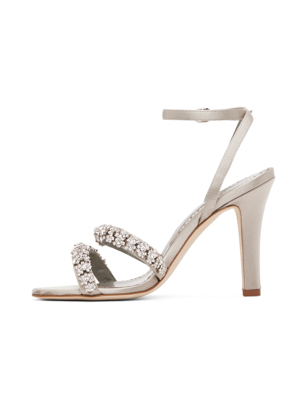 Gray Vedada Heeled Sandals - 3