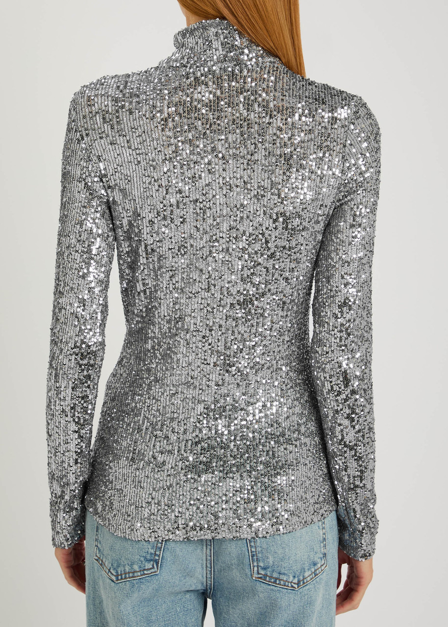 Rabanne Sequin-embellished Mesh top - 3