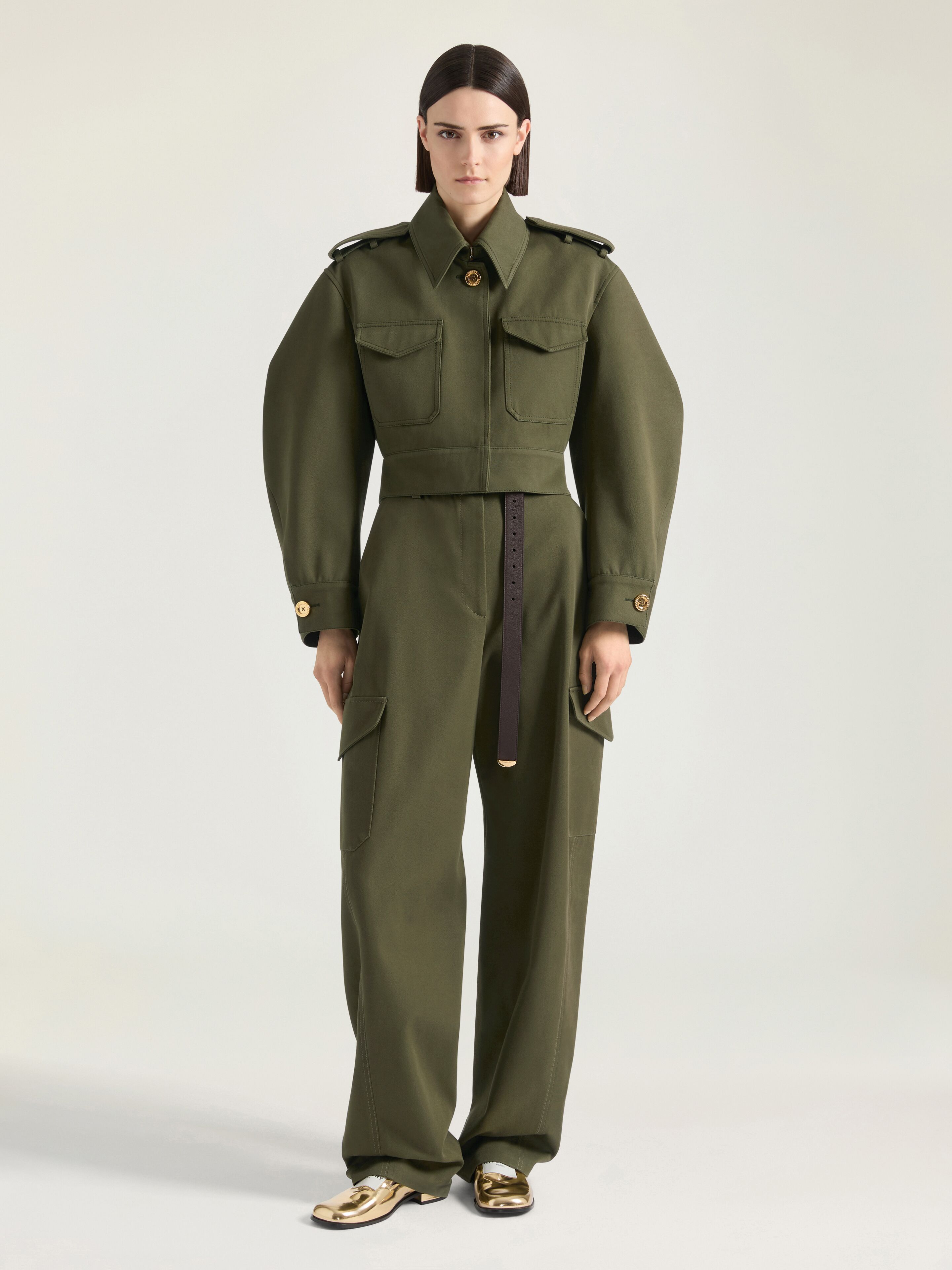 CROPPED UTILITY JACKET IN COTTON AND WOOL - 2