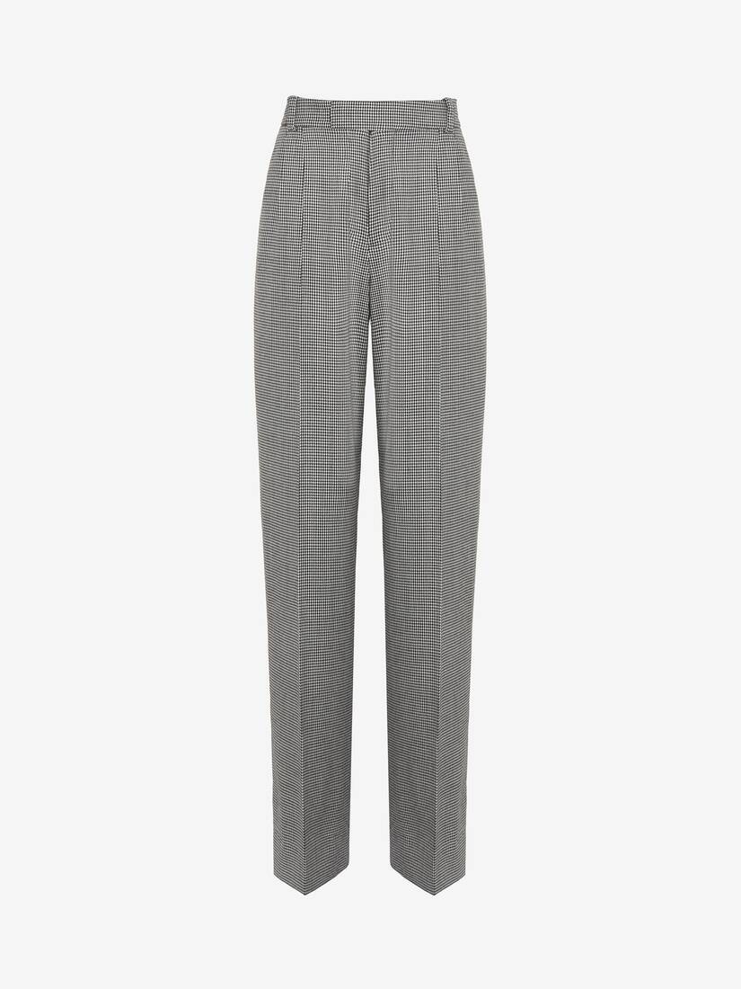 Men's Wide Leg Houndstooth Trousers in Black/white - 1