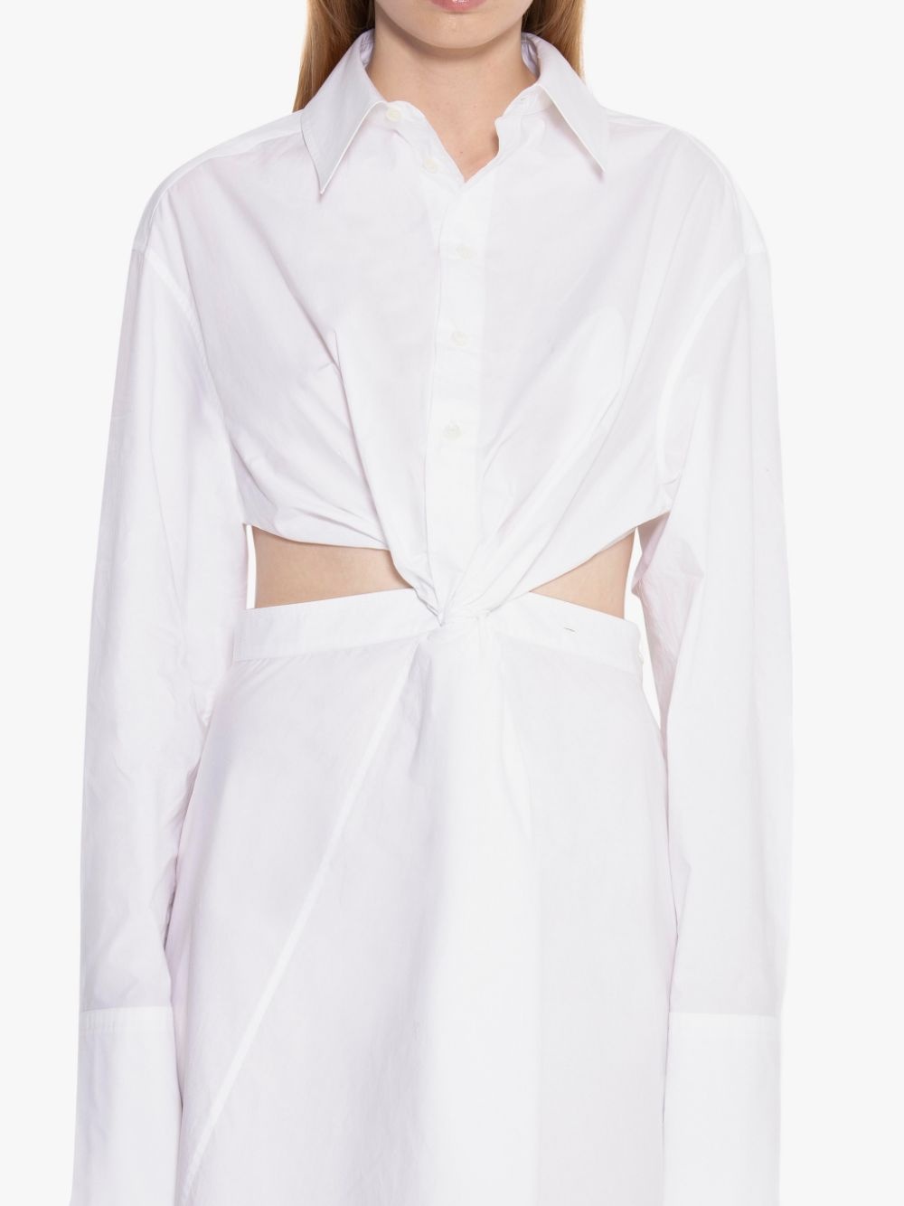 TWISTED CUT OUT SHIRT DRESS - 5