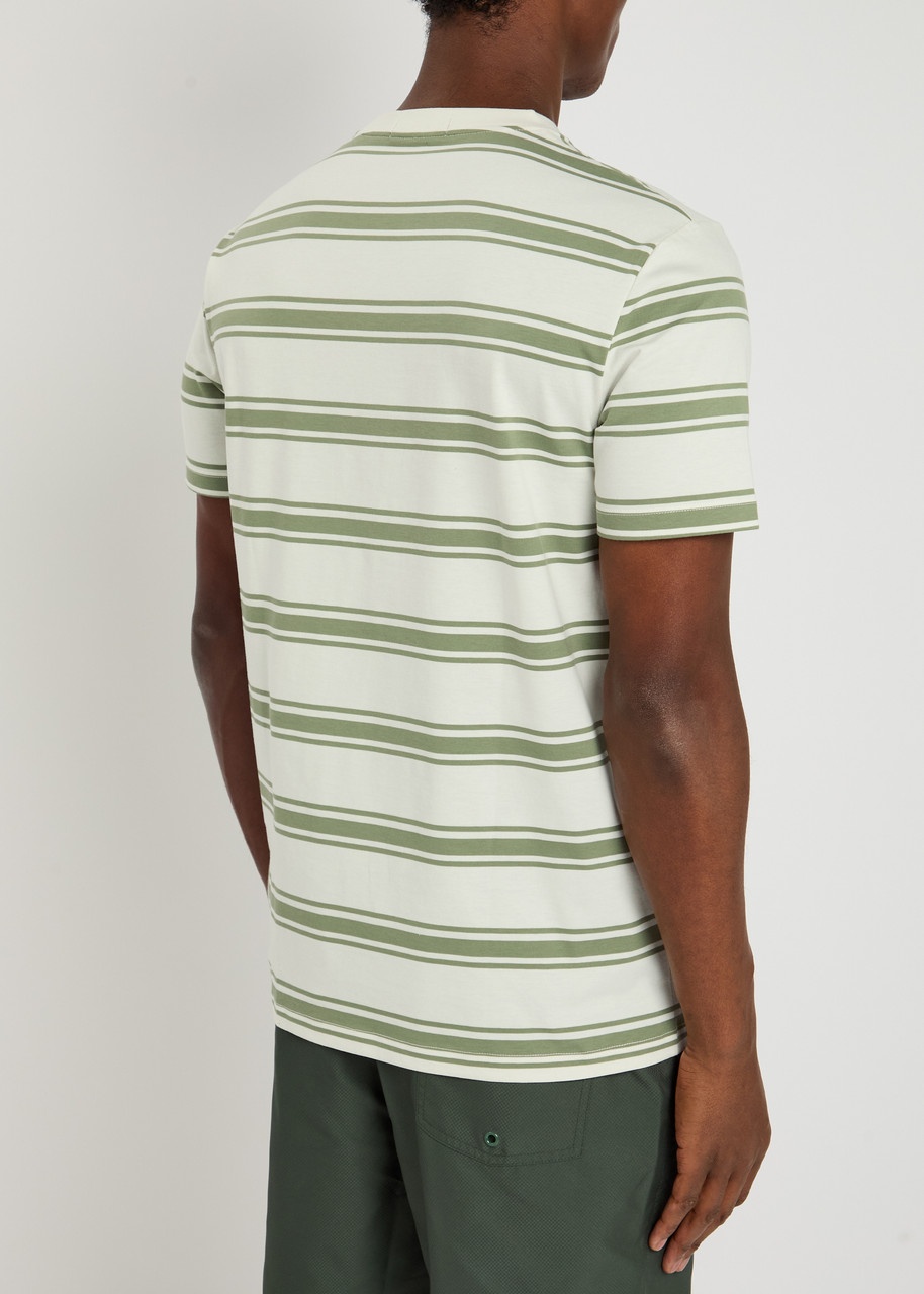 Fred Perry Striped Logo-embroidered Cotton T-shirt - 3