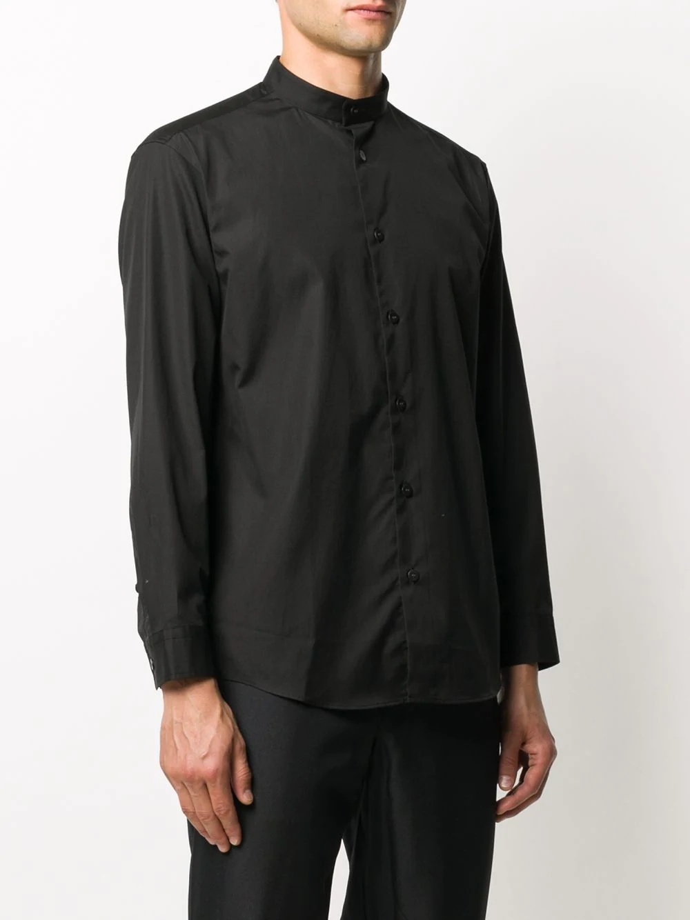 band collar shirt - 3