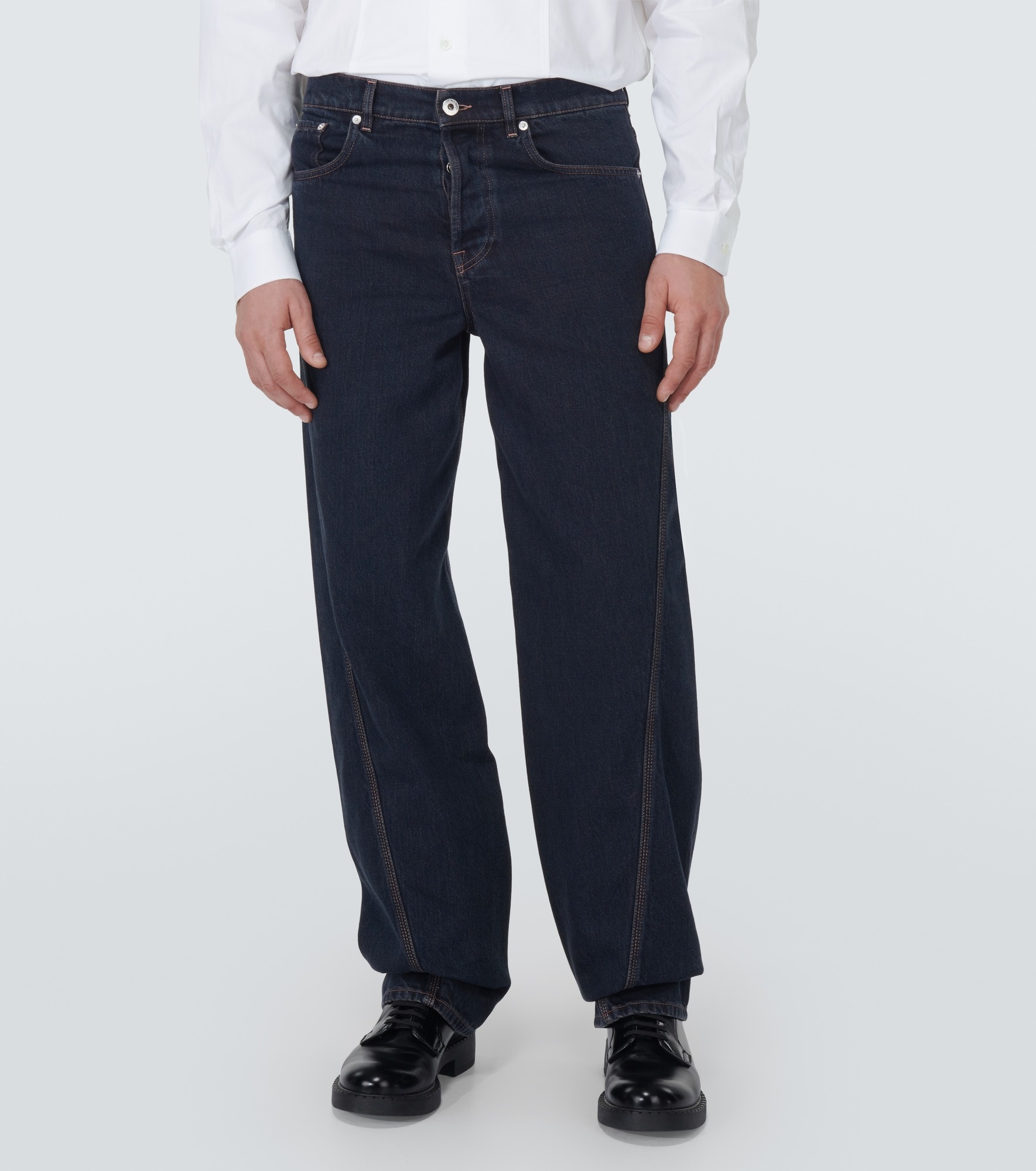 Paneled straight jeans - 3