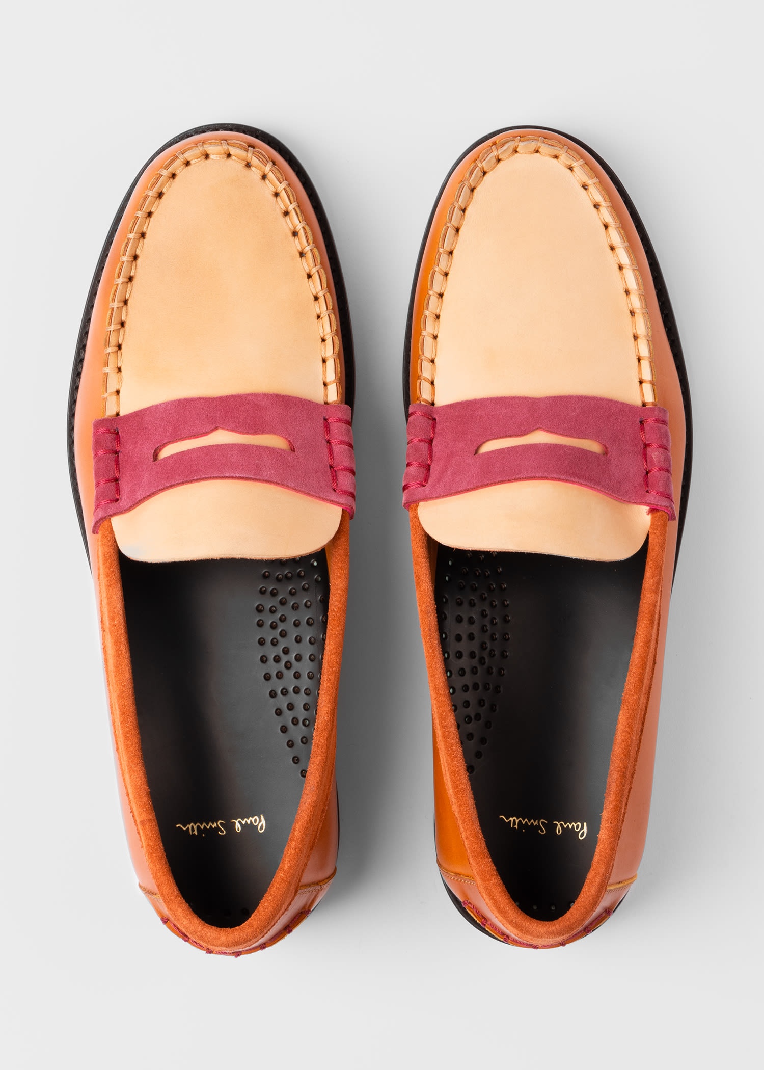 Tan Colour-Block Leather 'Laida' Loafers - 3