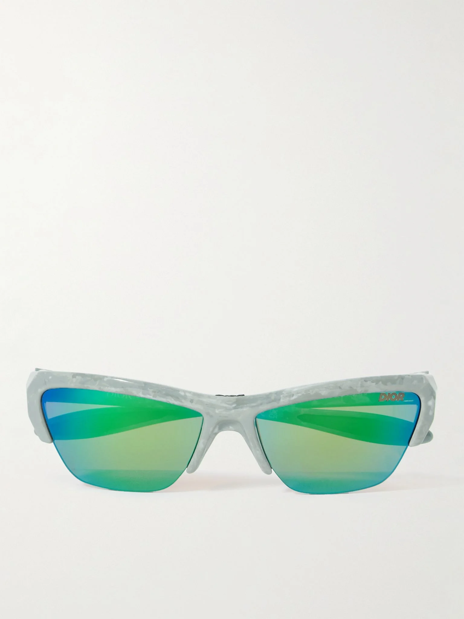 Diorbay S1U Rectangular-Frame Acetate Mirrored Sunglasses Green - 1