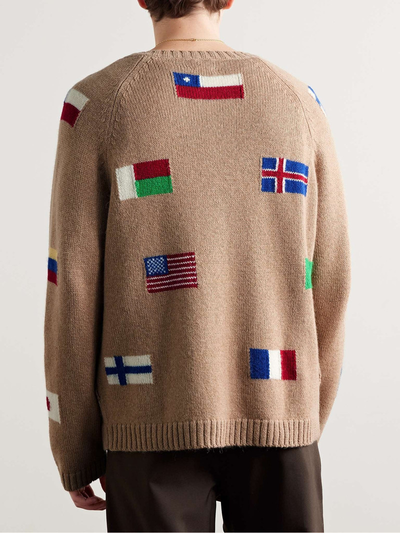 Round-the-World Intarsia Alpaca and Merino Wool-Blend Cardigan 4