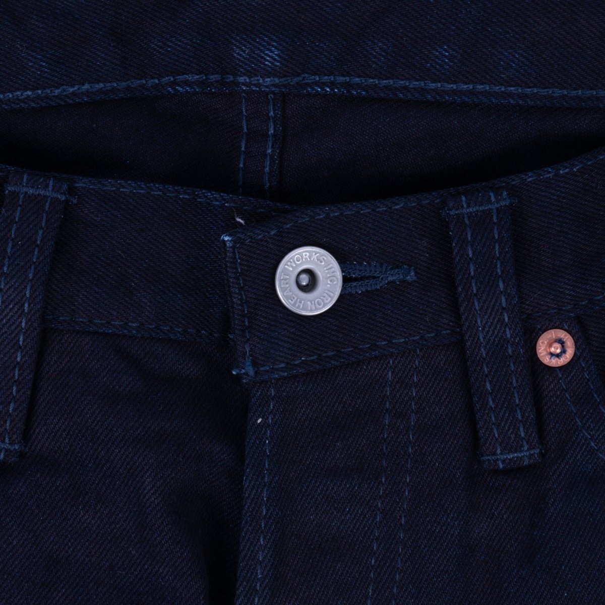 IH-888S-14ii 14oz Selvedge Denim Mid/High Rise Tapered Cut Jeans - Indigo/Indigo - 12