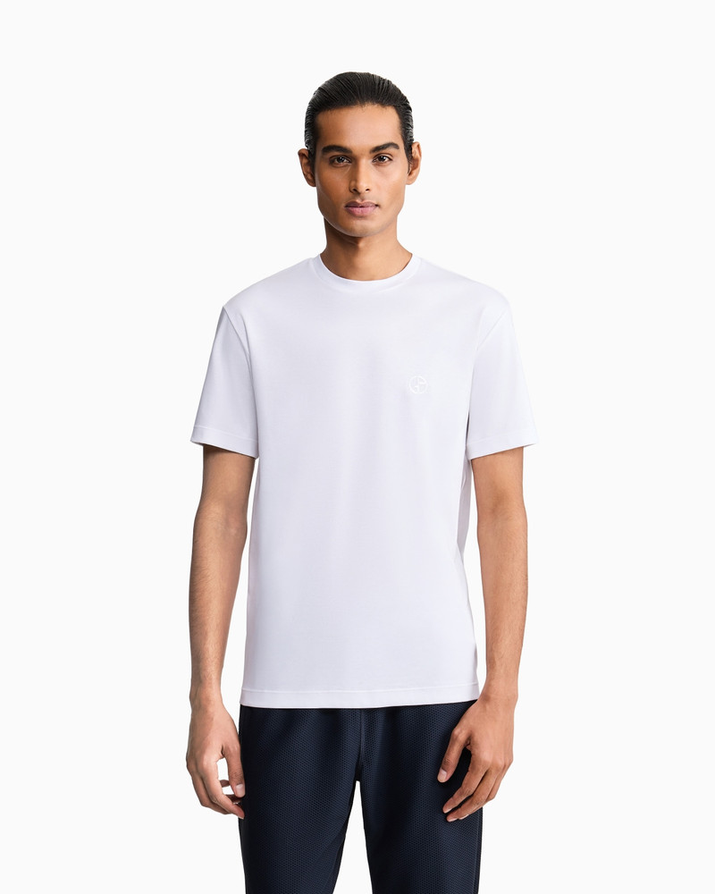 GIORGIO ARMANI COTTON-INTERLOCK T-SHIRT WITH EMBROIDERED LOGO outlook