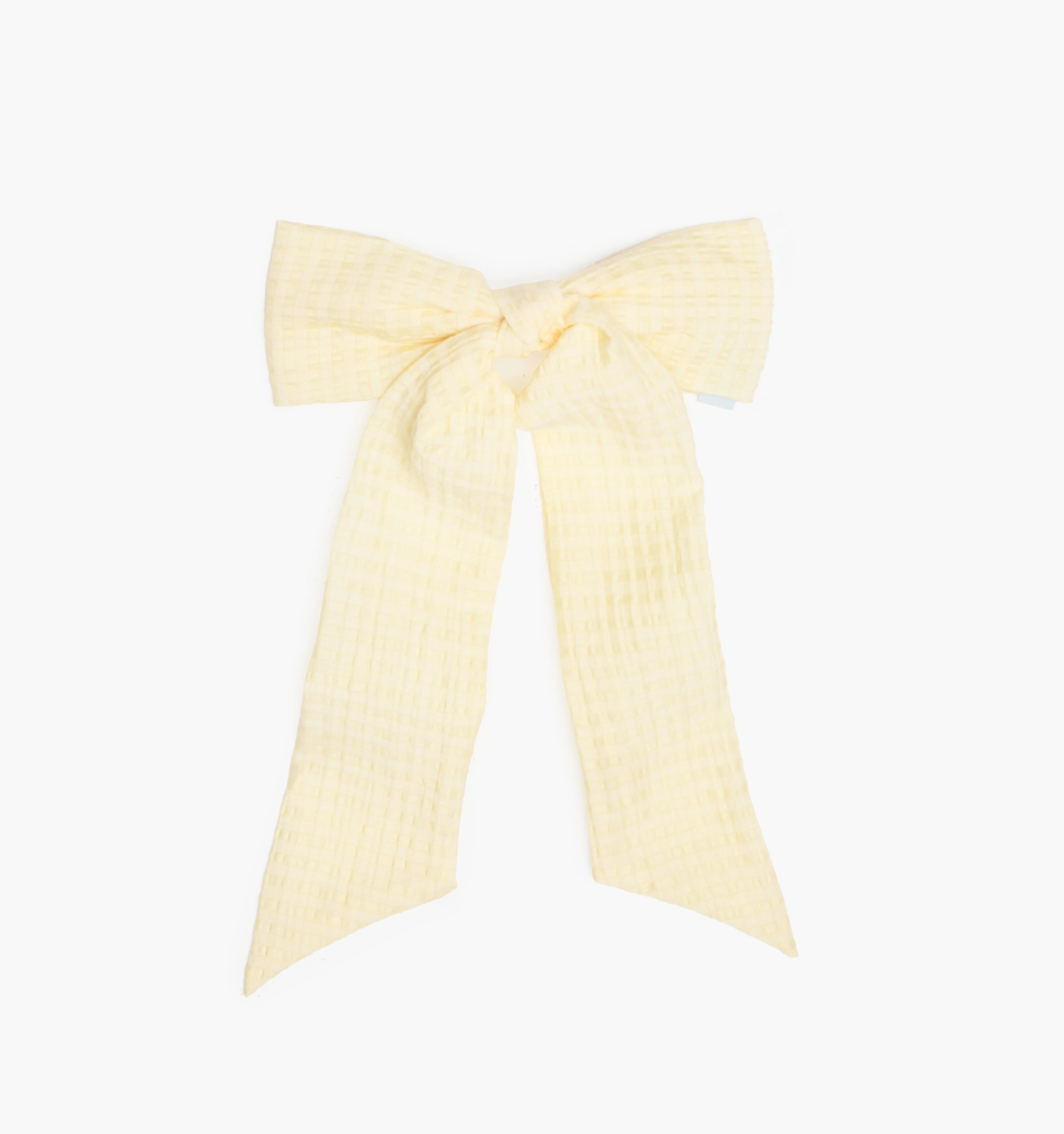 The Belle Bow - Butter Yellow Tonal Seersucker - 1