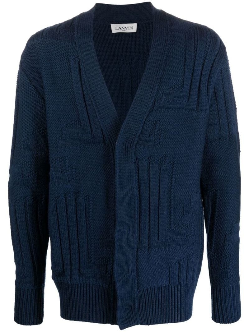 concealed-button knitted cardigan - 1