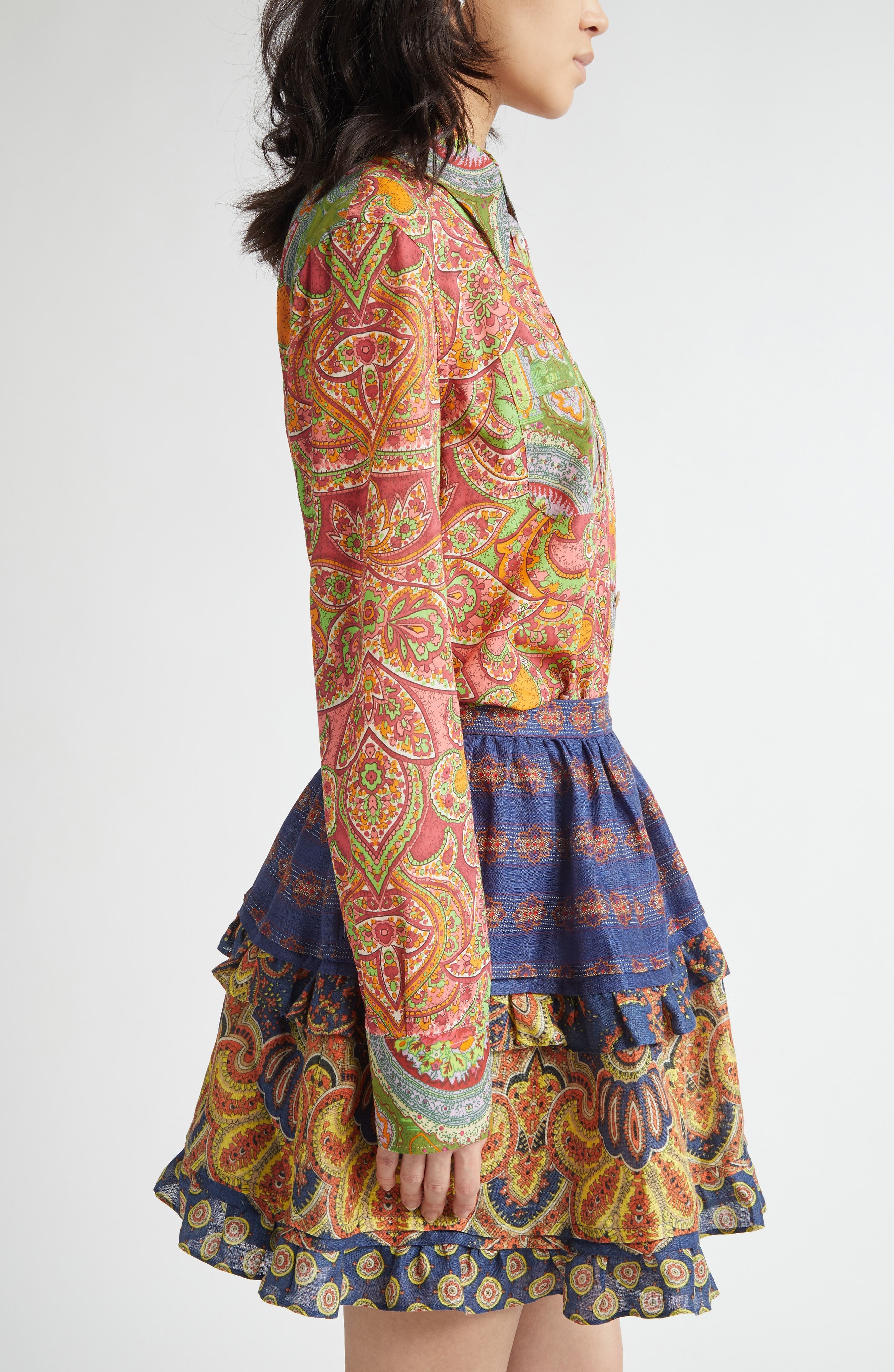 Valentino Garavani Paisley Button-Up Shirt in Pink Multi at Nordstrom - 4