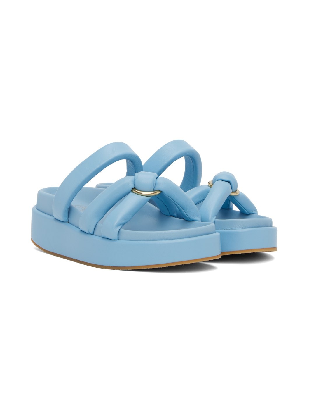 Blue Padded Platform Sandals - 4