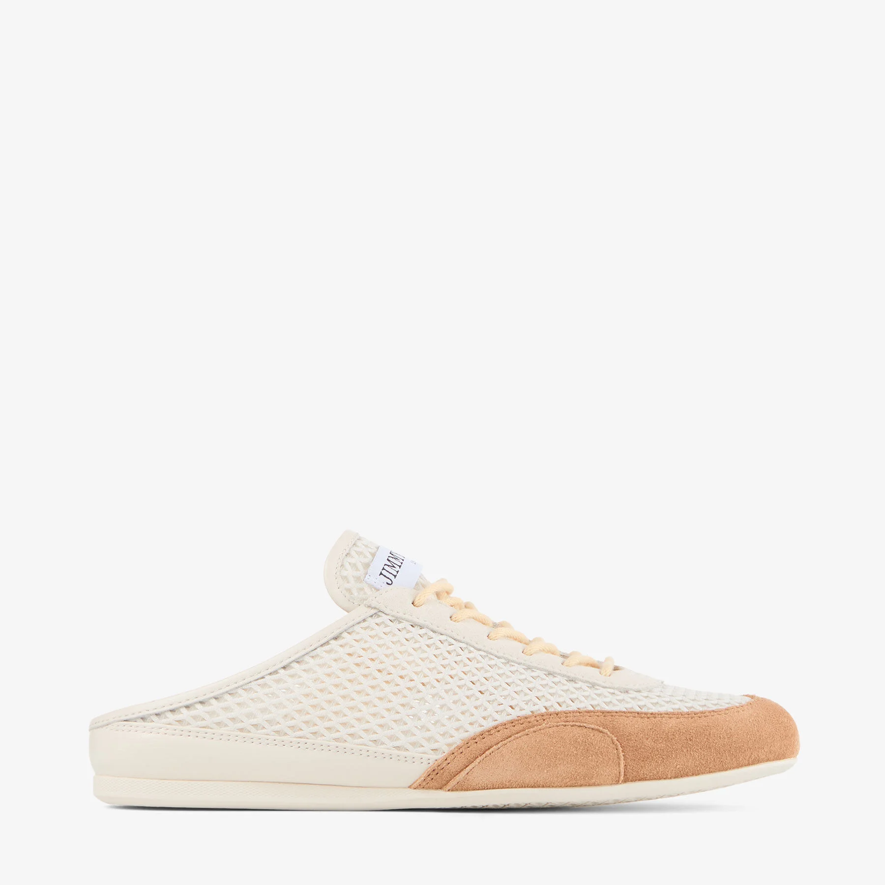 Sunny Mule F Latte and Toffee Leather Mix and Diamond Mesh Low Top Trainers - 1