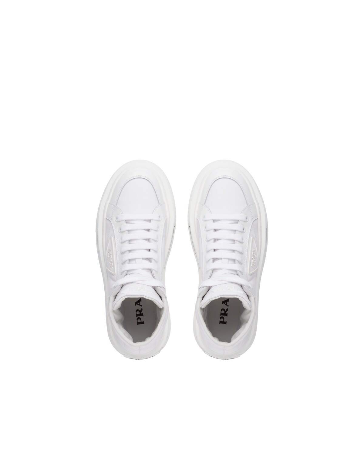 Prada Macro Re-Nylon and brushed leather high-top sneakers - 4